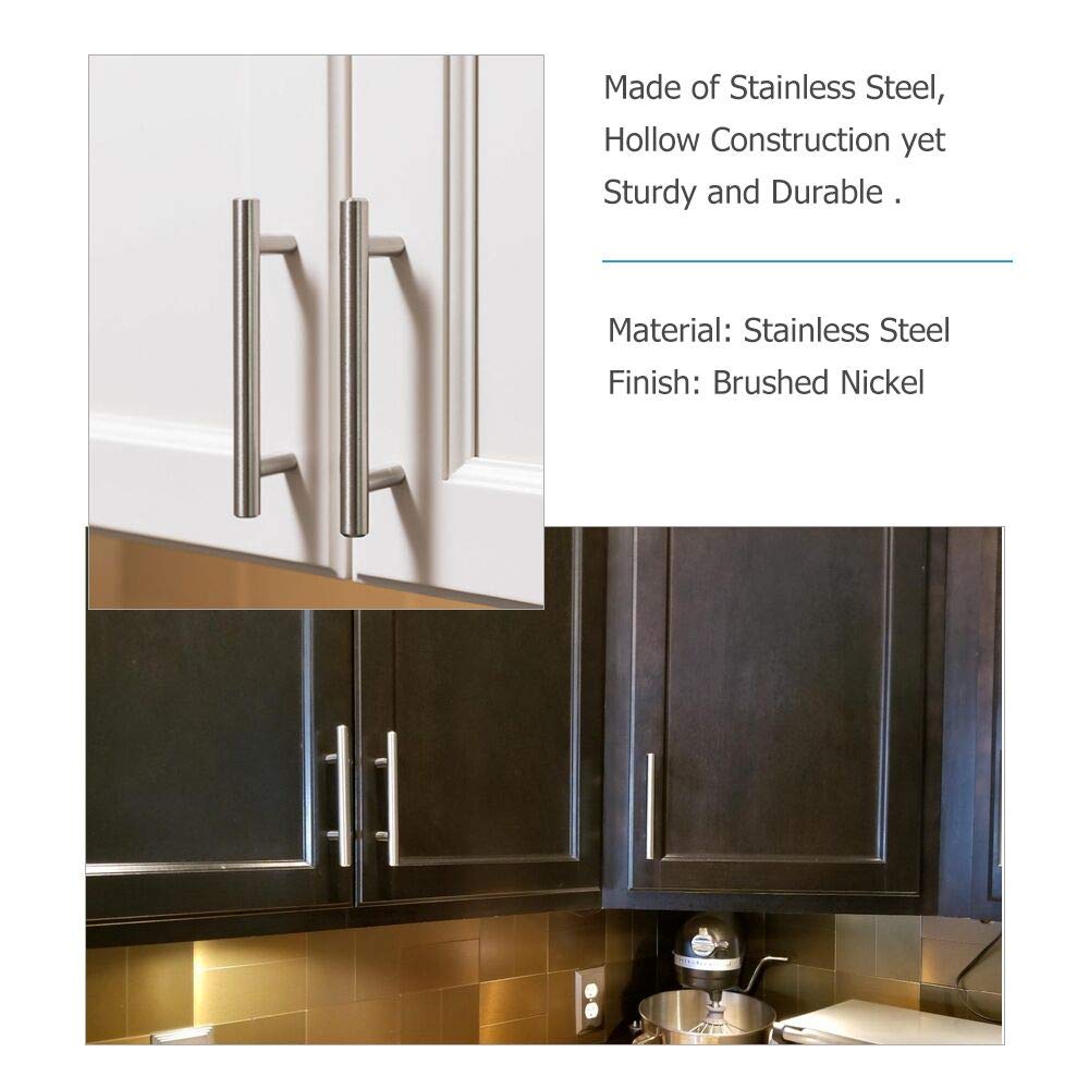 25 Pack Brushed Nickel Cabinet Pulls - 3 Inch (76mm) Hole Center Kitchen Cabinet Handles & Drawer Pulls - HD201SN Durable Hardware for Kitchen Cabinets, Bathroom Vanities & Furniture Upgrades