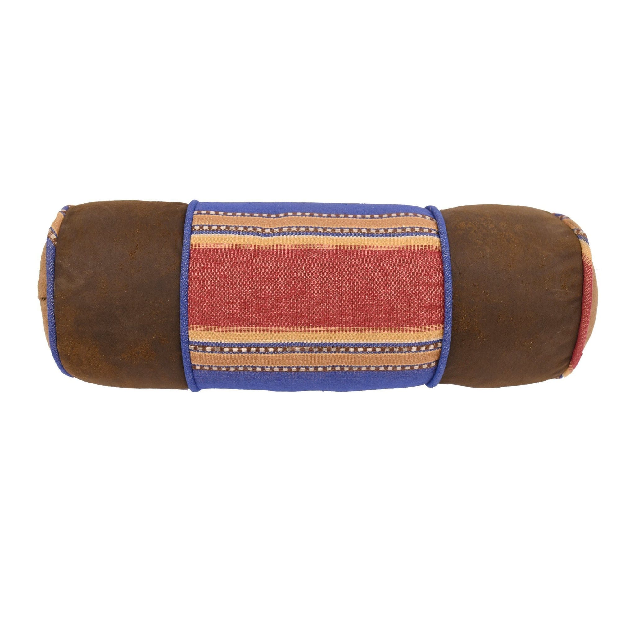 Red & Blue Denim Neck Roll Pillow for Travel, Office & Home - Comfortable Support for Neck Pain Relief