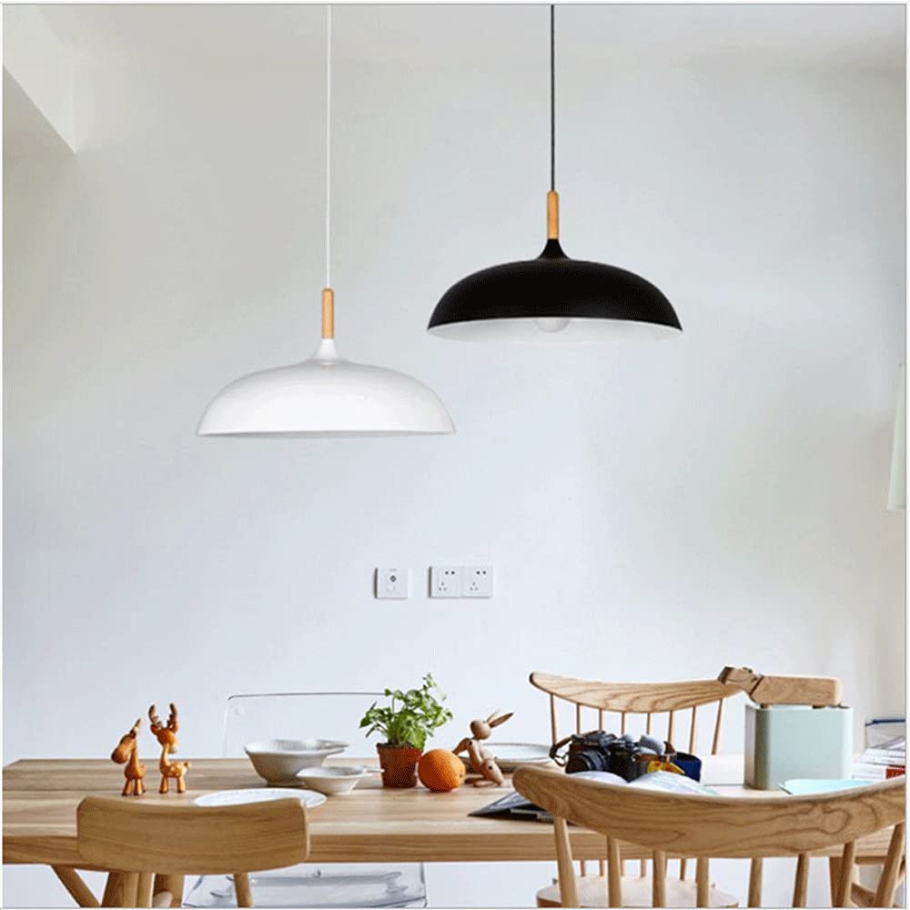 Modern Wooden Pattern E27 Pendant Light - Minimalist Dome Ceiling Lamp for Kitchen Island, Dining Room, Living Room, Bedroom & Coffee Bar | Perfect for Farmhouse, Industrial & Scandinavian Decor Styles