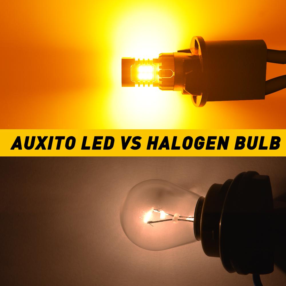 1156 BA15S LED Turn Signal Light Bulbs - Non-Polarity, Amber (25W/Bulb) - Compatible with Standard & CK Sockets - Perfect for Motorcycle, Car, Truck & RV Turn Signals