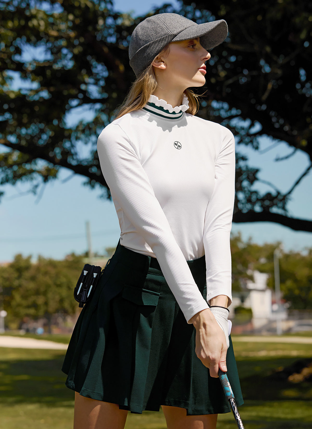 Elegant Ruffle Neck Ribbed Long Sleeve Blouse for Women | Fashionable Office & Party Wear | Comfortable Stretch Knit Top for Fall & Winter