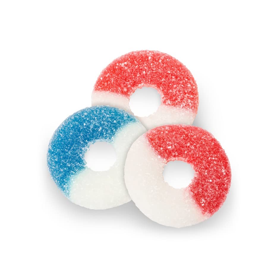 Red White and Blue Gummy Candy - 1 Pound Bulk Bag | Patriotic Cherry & Raspberry Rings, Bears & Military Heroes | Perfect for 4th of July, Memorial Day & Veterans Day Celebrations