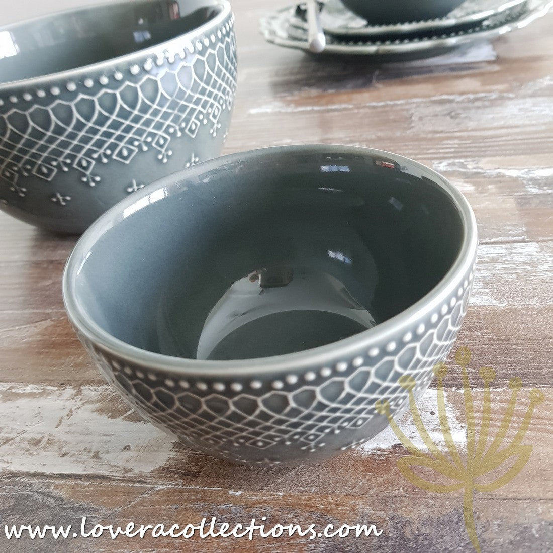 French Lace Dinnerware Set - Elegant Porcelain Plates & Bowls for Formal Dining, Wedding Reception & Holiday Table Setting (50% Off Limited Time Sale)