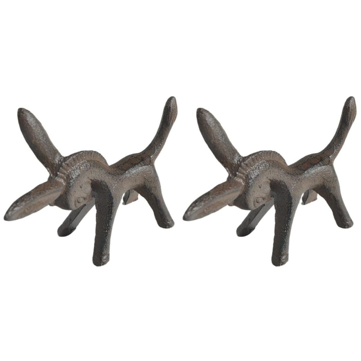 Vintage Iron Animal Statues - 2-Piece Miniature Home Decor Set for Shelf, Table & Mantel | COHEALI Rustic Farmhouse Decor for Living Room, Office & Gift