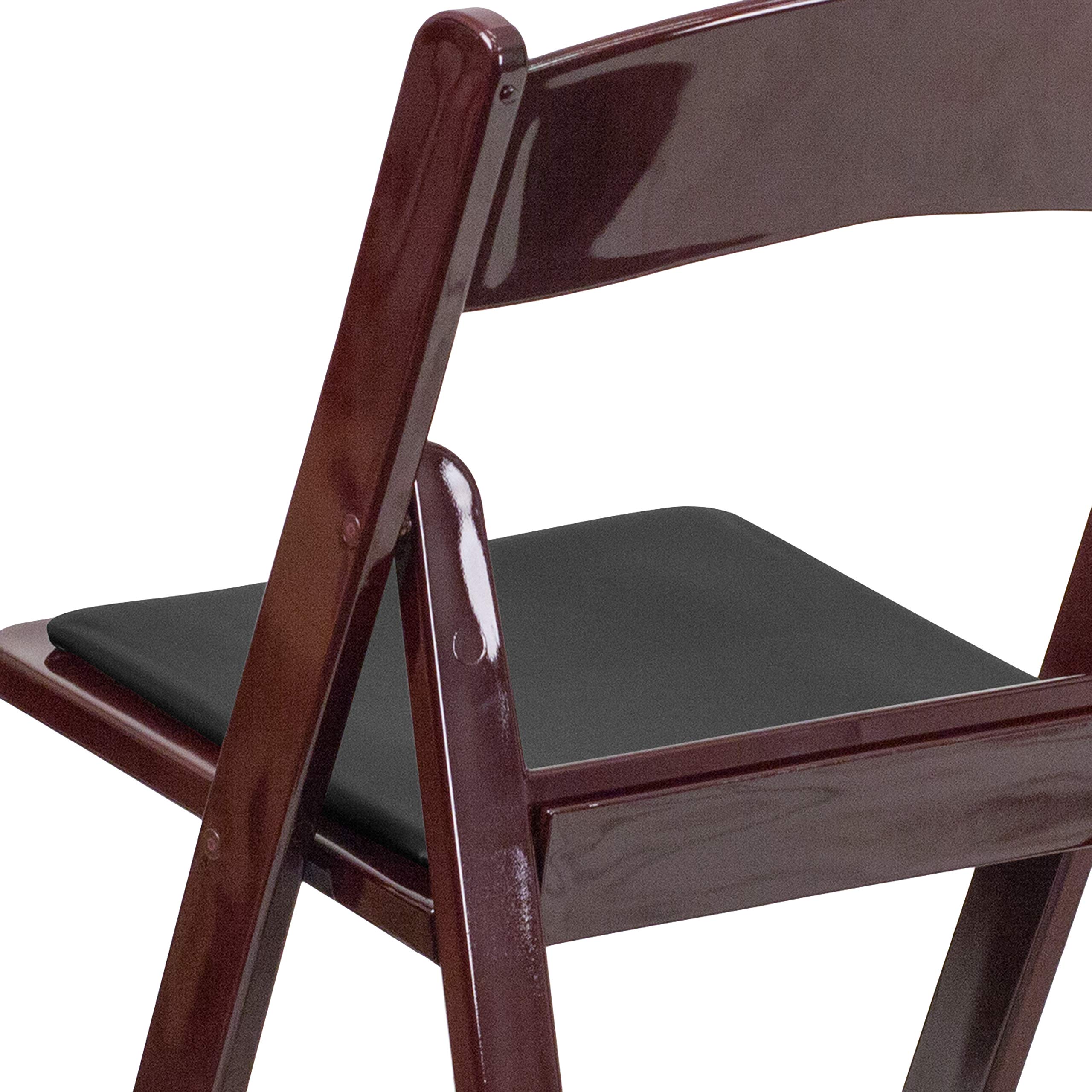 Red Mahogany Resin Folding Chairs - 2 Pack Heavy Duty 800LB Capacity, Lightweight & Comfortable Event Chairs for Weddings, Parties, Camping, and Outdoor Gatherings