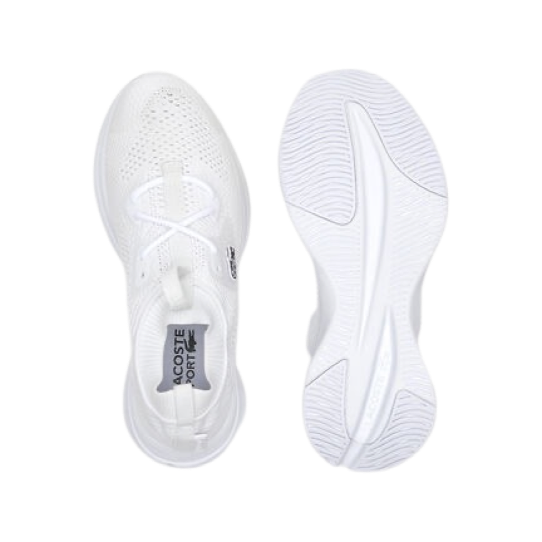 Lacoste Women's Run Spin Knit Sneakers - White Athletic Shoes for Running, Walking & Casual Wear | Comfortable Tennis Shoes for Women
