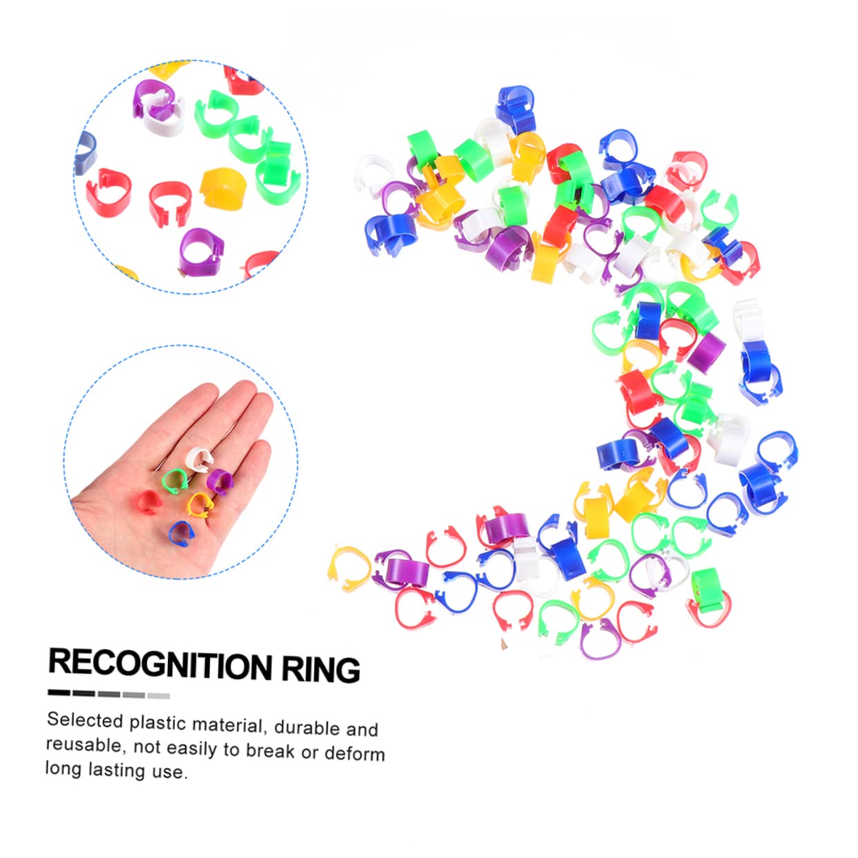 YARNOW 100pcs Plastic Pigeon Foot Rings - Bird Leg Bands for Parrots, Chickens, Doves & Parakeets - Clip-On Leg Rings for Easy Identification & Tracking - Perfect for Poultry Farming, Bird Shows & Pet Owners