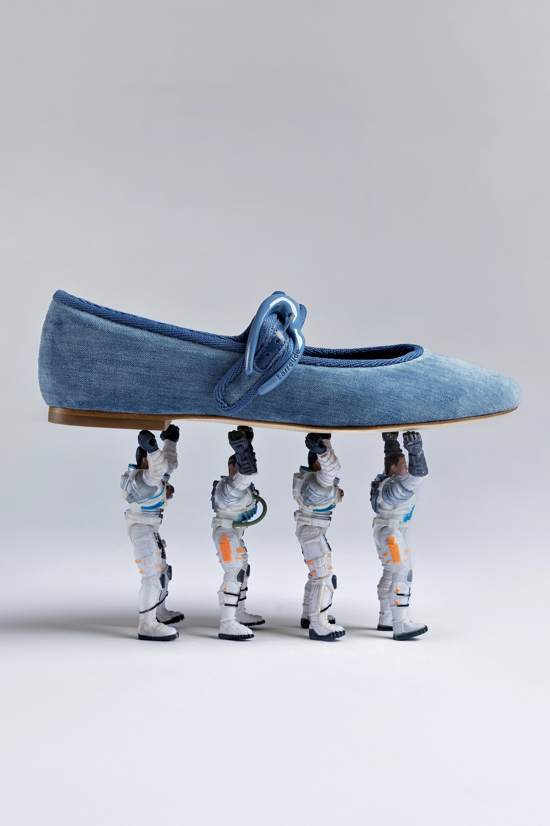 Verona Ballet Flat Shoes for Women - French Blue Velvet Comfortable Slip-On Loafers - Perfect for Casual Wear, Office & Date Night