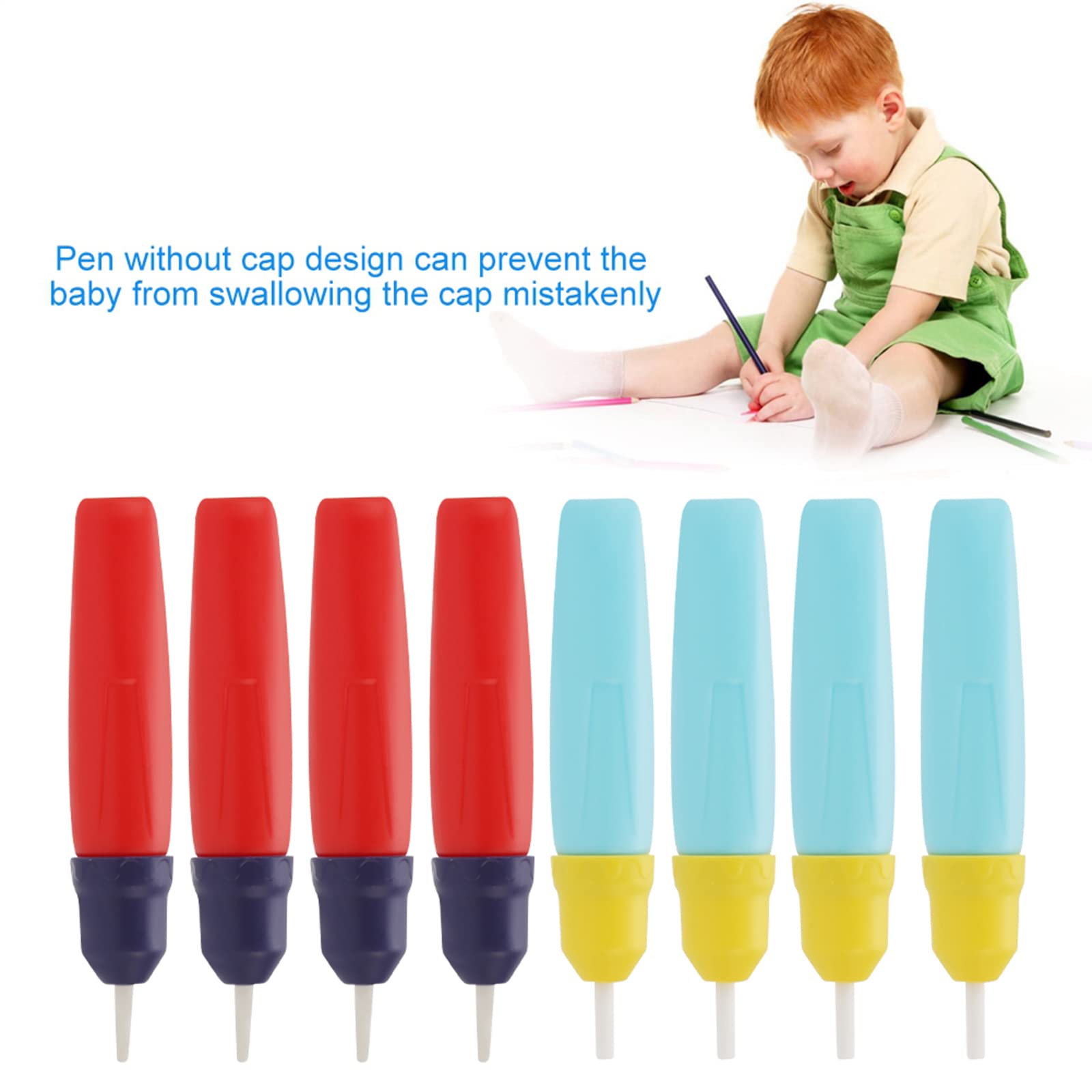 Rehomy 8-Pack Magic Water Pen Refills for Doodle Mats - Reusable Water Drawing Markers for Kids (Red & Blue) - Perfect for Mess-Free Painting, Travel Toys & Early Learning Activities