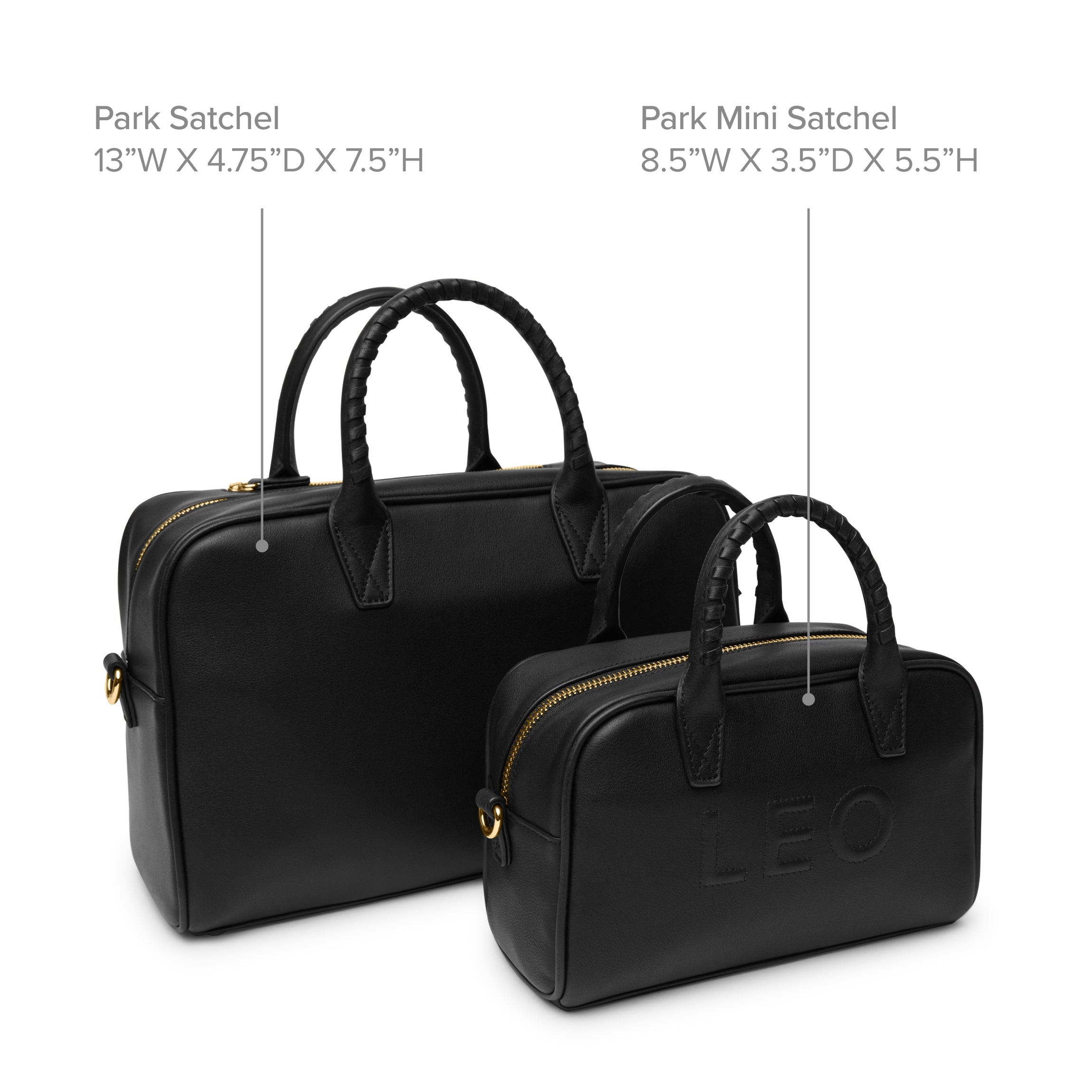 Black Onyx Leather Park Satchel - Stylish Crossbody Bag for Women, Perfect for Work, Travel & Everyday Use