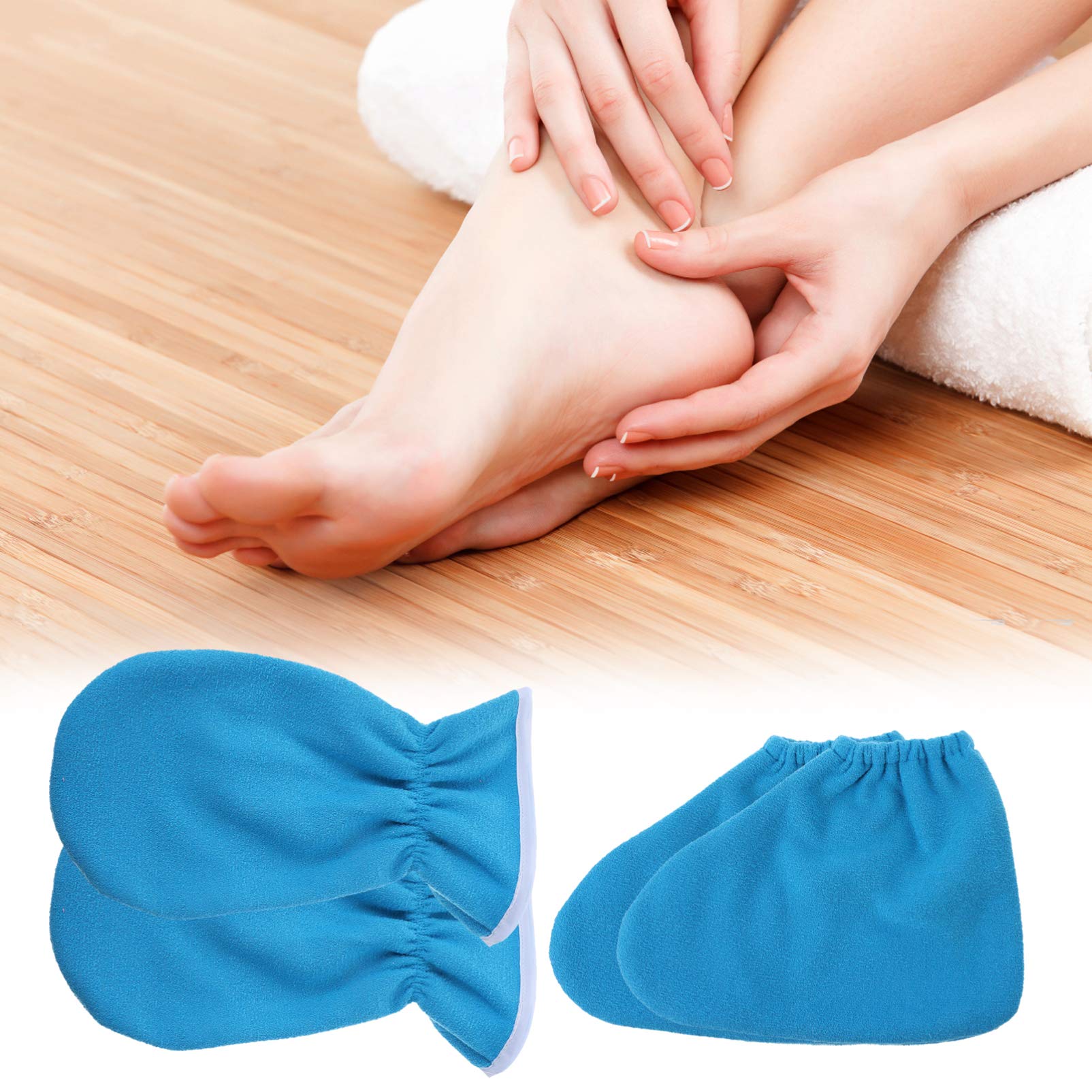 4Pcs Paraffin Wax Bath Gloves & Booties Set - Moisturizing Hand & Foot Spa Treatment Kit with Insulated Mitts for Women - Perfect for At-Home Spa, Nail Salon & Dry Skin Care