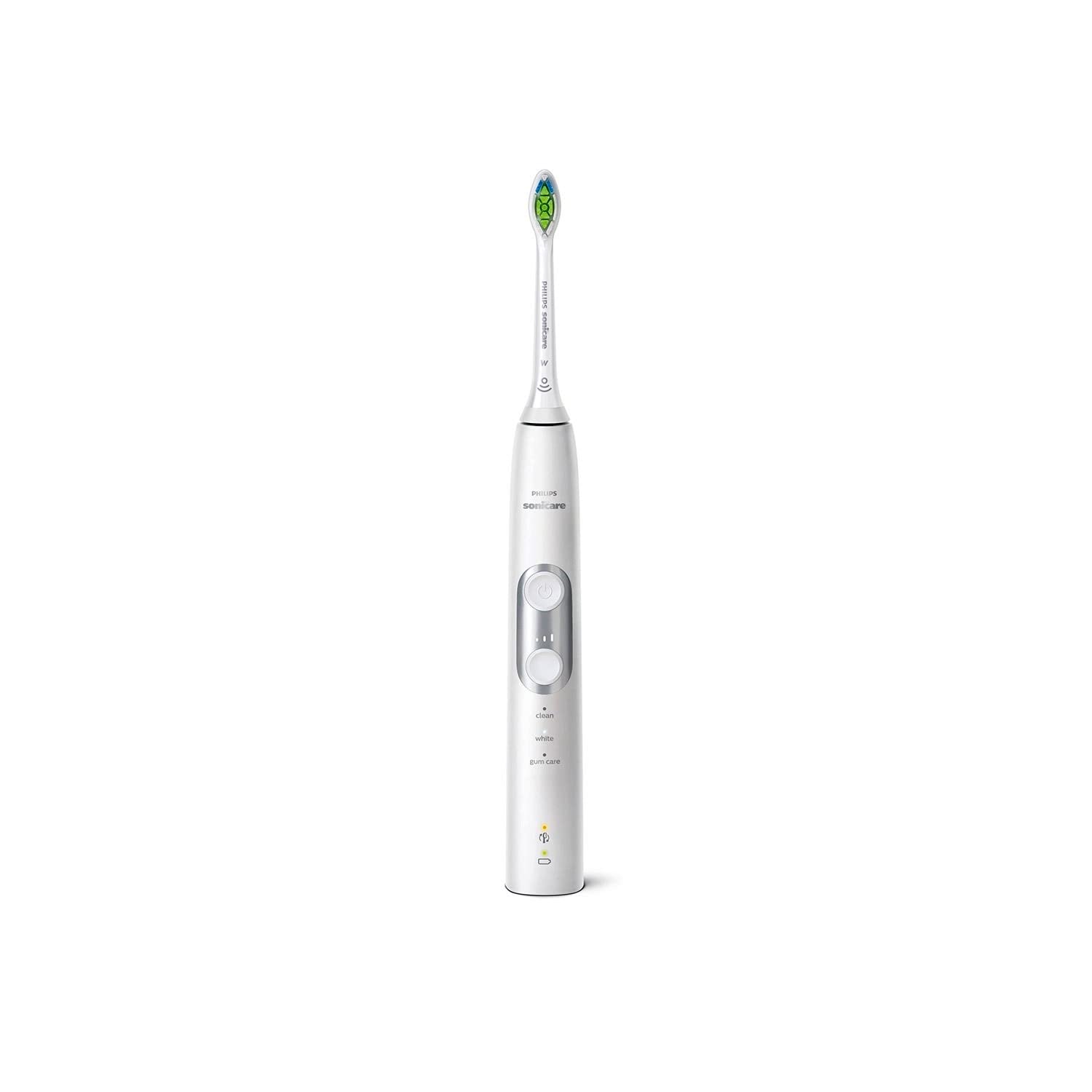 PHILIPS Sonicare 6100 ProtectiveClean Rechargeable Electric Toothbrush - 2 Pack White - Advanced Plaque Removal & Gum Care - Perfect for Travel & Family Oral Hygiene