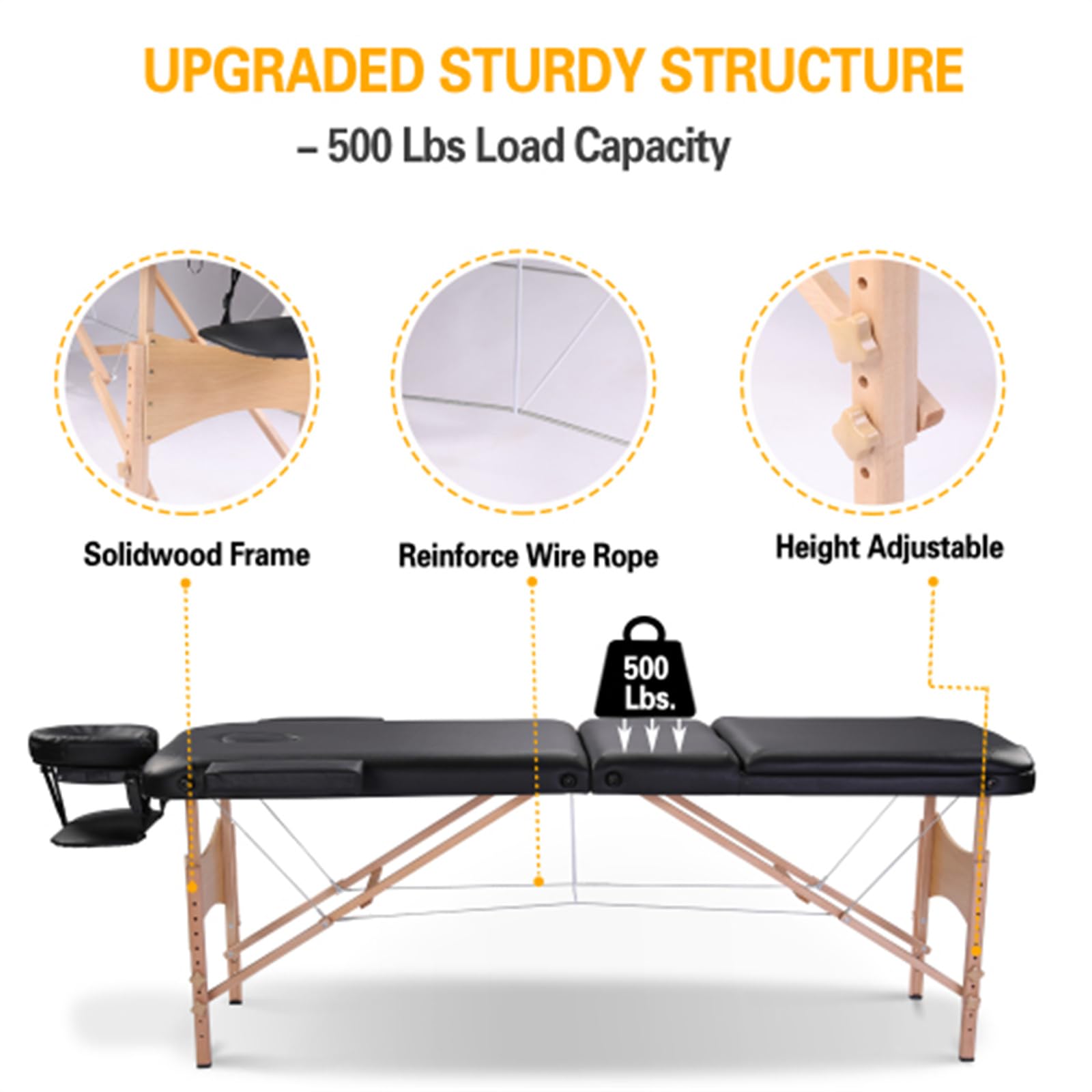 Portable Adjustable Massage Bed with Facial Cradle & Suitcase - Professional Spa Salon Table for Massage, Eyelash Extensions & Beauty Treatments - Perfect for Home, Salon & Mobile Therapists