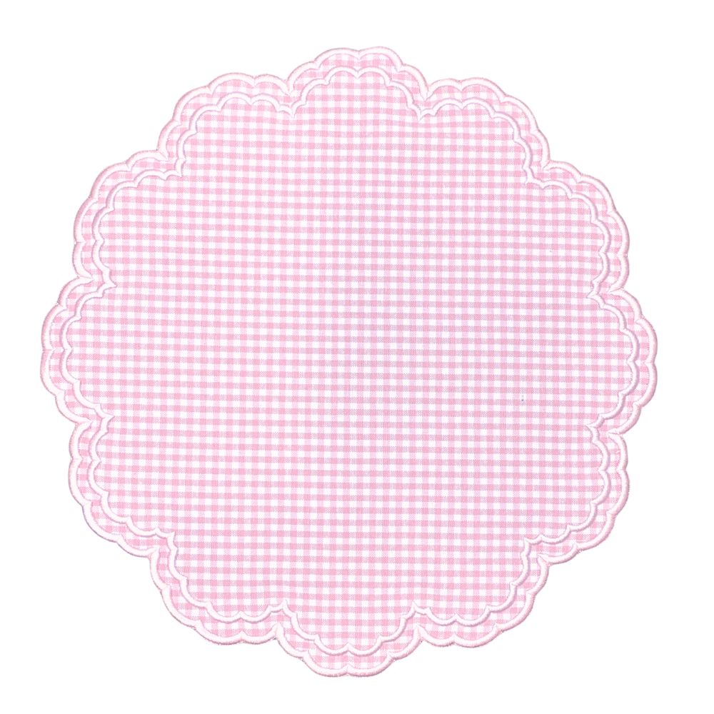 Bettina Placemat Set of 4 - Pink Gingham Cotton Table Mats for Dining Room, Kitchen, and Picnic - Washable & Durable Place Settings for Home Decor