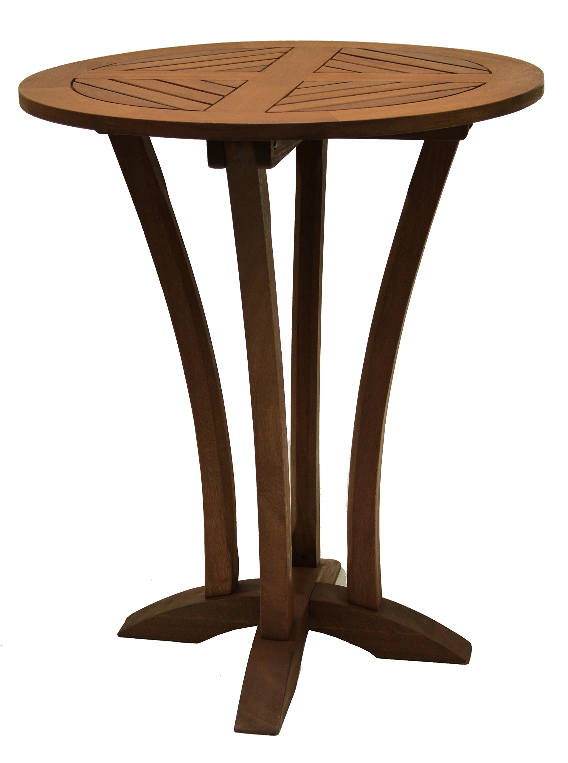 30-Inch Round Eucalyptus Bar Table for Outdoor Dining & Entertaining – Perfect for Patio, Deck, and Garden Gatherings