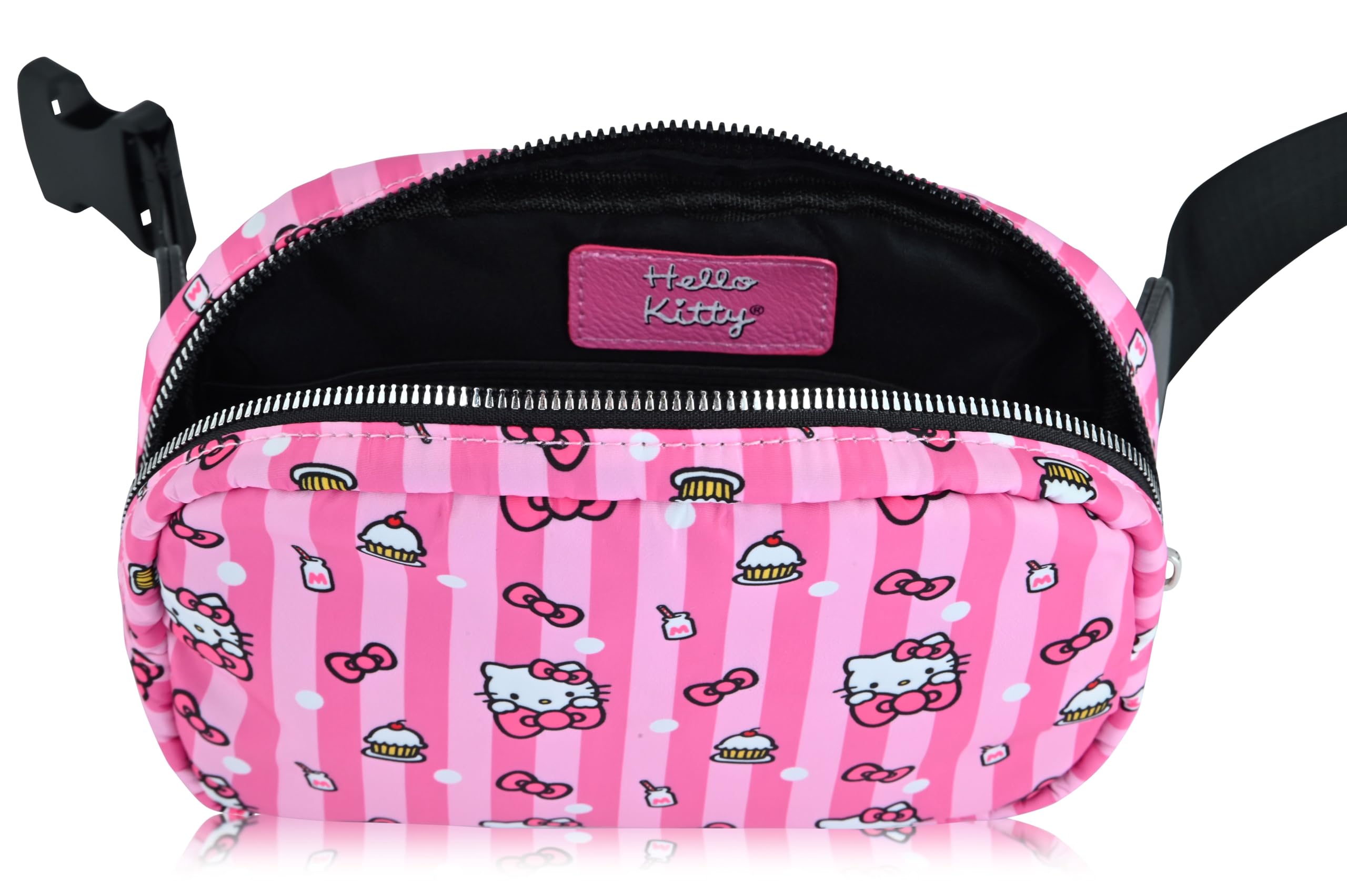 Sanrio Hello Kitty Crossbody Bag for Women - Stylish Fanny Pack Belt Bag with Buckle | Lightweight Travel Essential & Everyday Purse for School, Shopping, and Outings