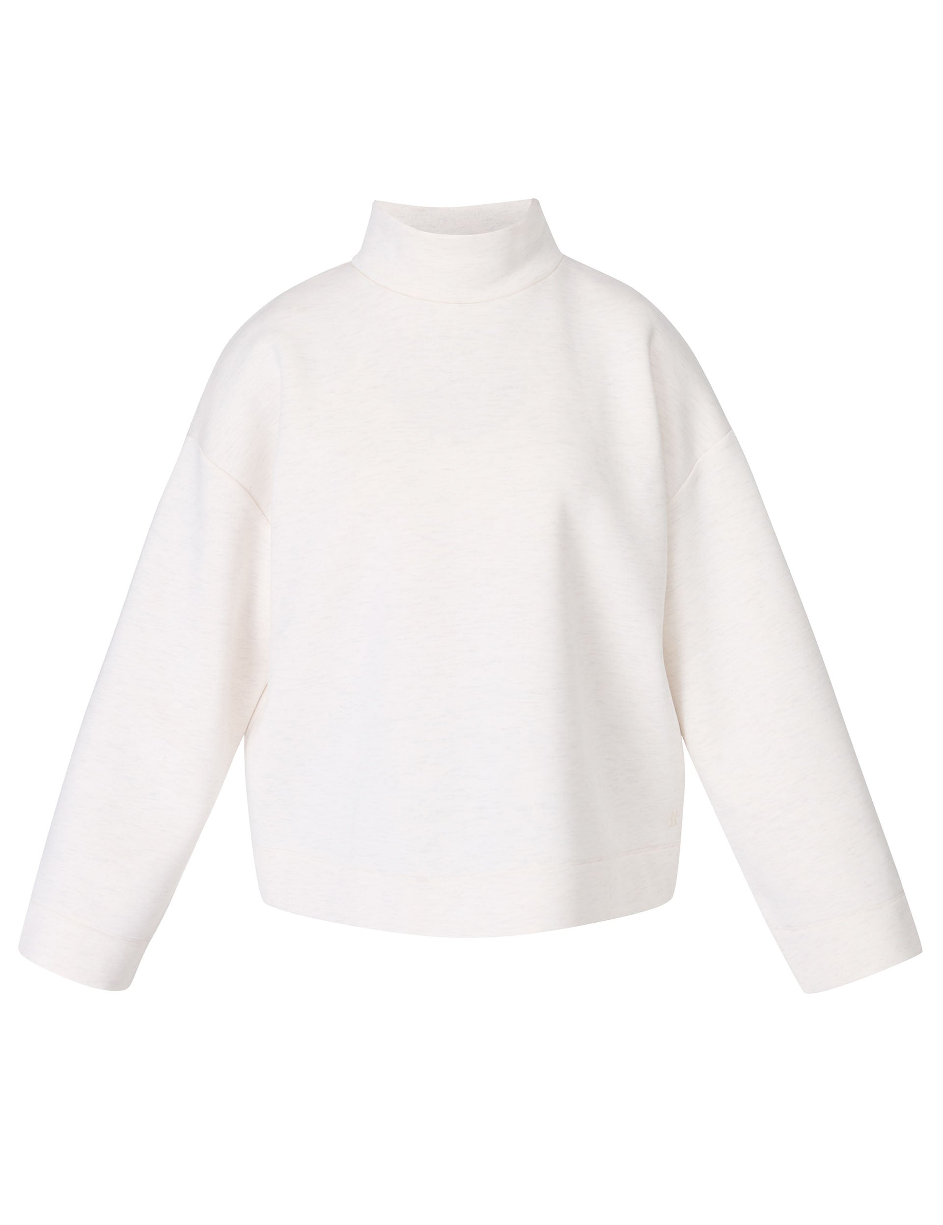 Cozy Wind Down Funnel Neck Sweatshirt - Soft White Marl Pullover for Women | Perfect for Relaxing at Home, Lounging & Casual Outfits