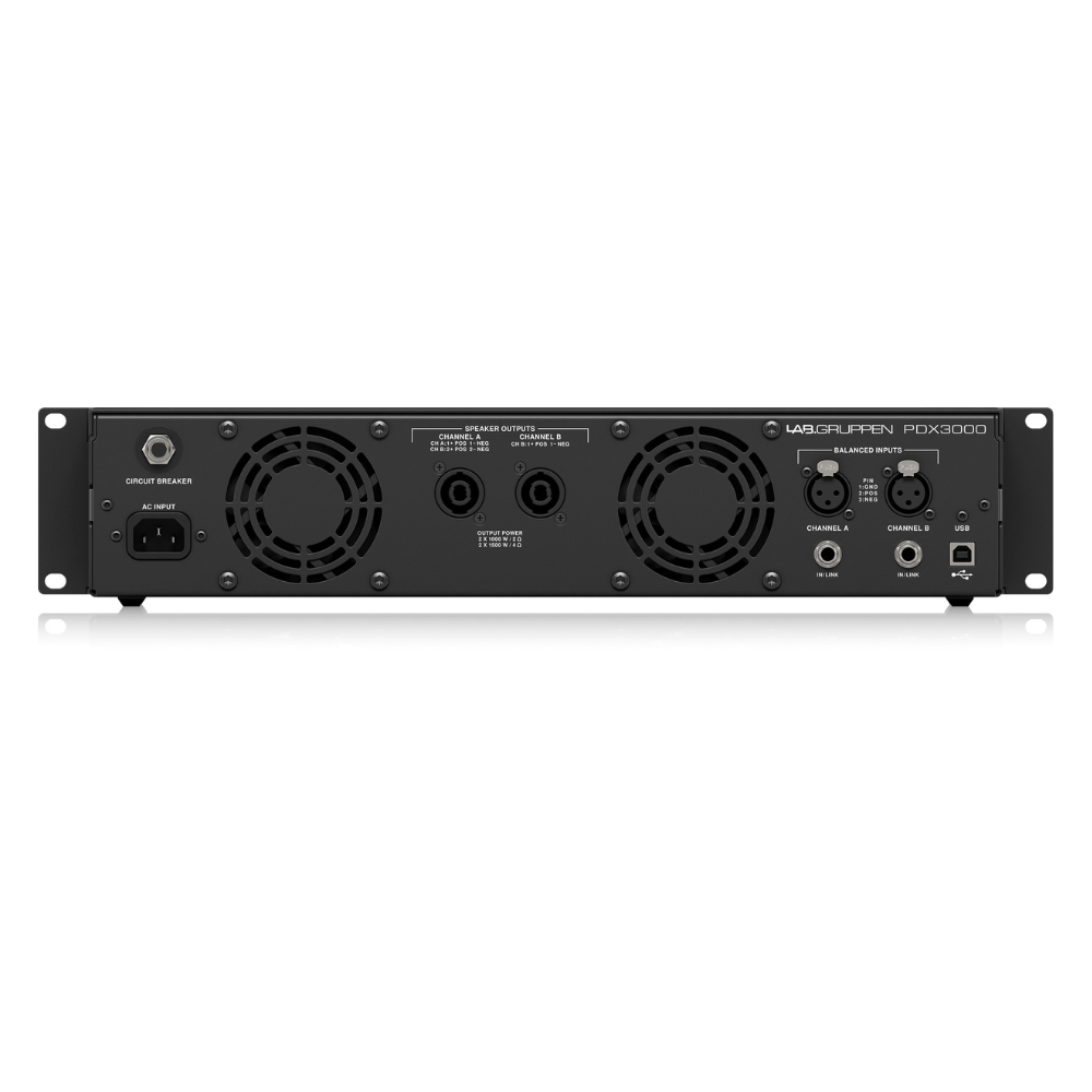 Lab Gruppen PDX3000 3000W 2 Channel Professional Power Amplifier for Live Sound, DJ & Studio - High Performance Audio Equipment