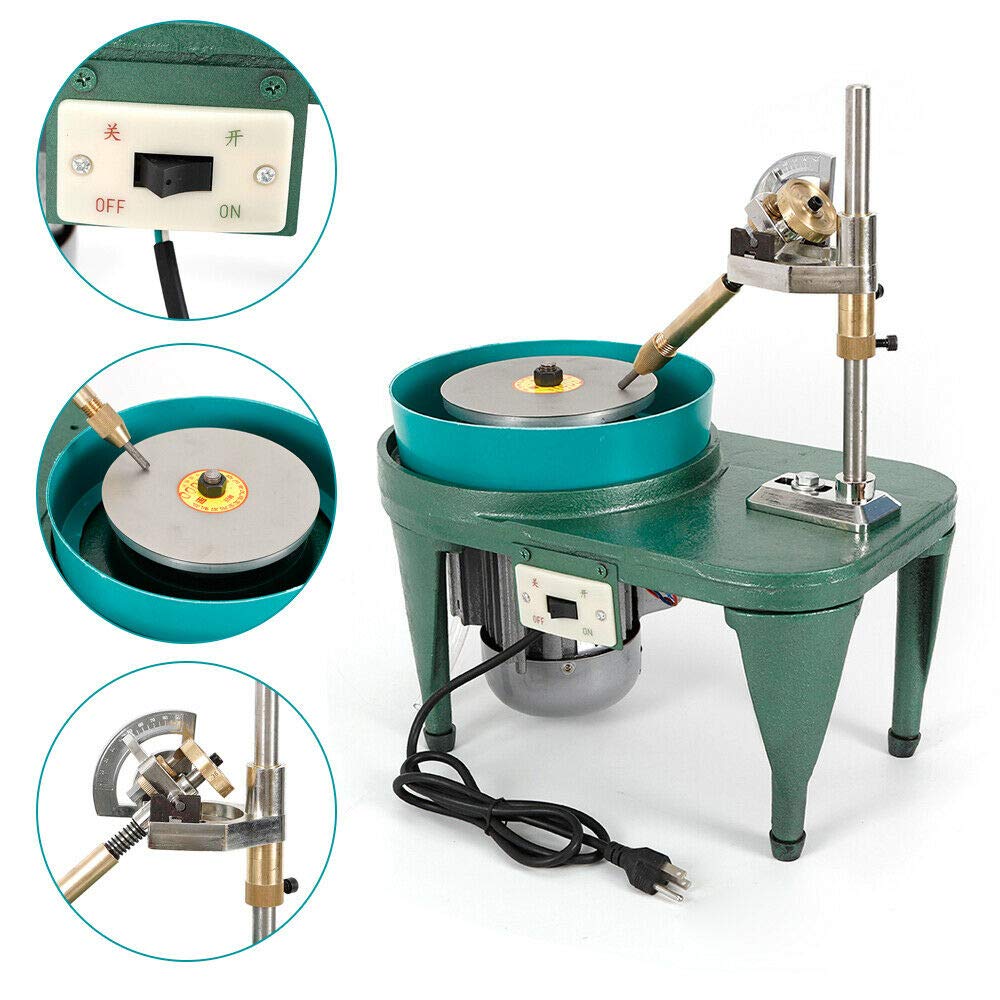 Professional Gem Faceting Machine - 2800RPM Gemstone Grinder & Polisher with Angle Manipulator for Jewelry Making, Jade, Precious Metals | Perfect for Lapidary, Jewelry Workshops & DIY Gem Cutting Projects