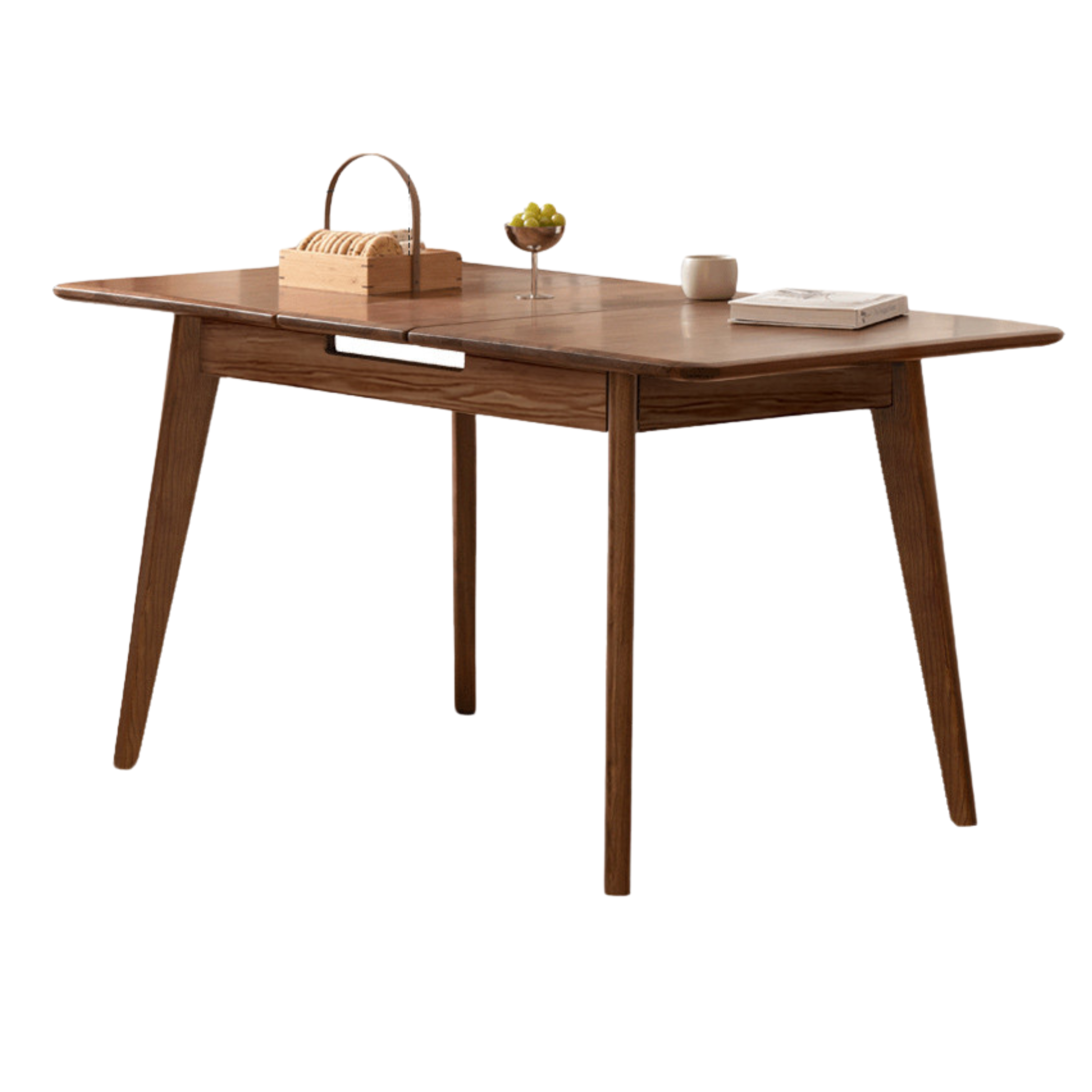 Solid Black Walnut Extendable Dining Table - Expandable Wooden Table for Small Spaces | Perfect for Family Dinners, Entertaining Guests & Space-Saving Home Decor