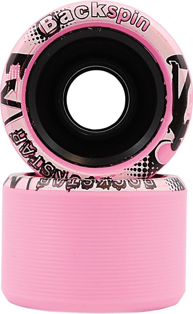 Pink Backspin RockStar Quad Speed Skate Wheels 92A-L8 - High Performance Roller Skating Wheels for Indoor & Outdoor Use - Perfect for Derby, Rink, and Street Skating