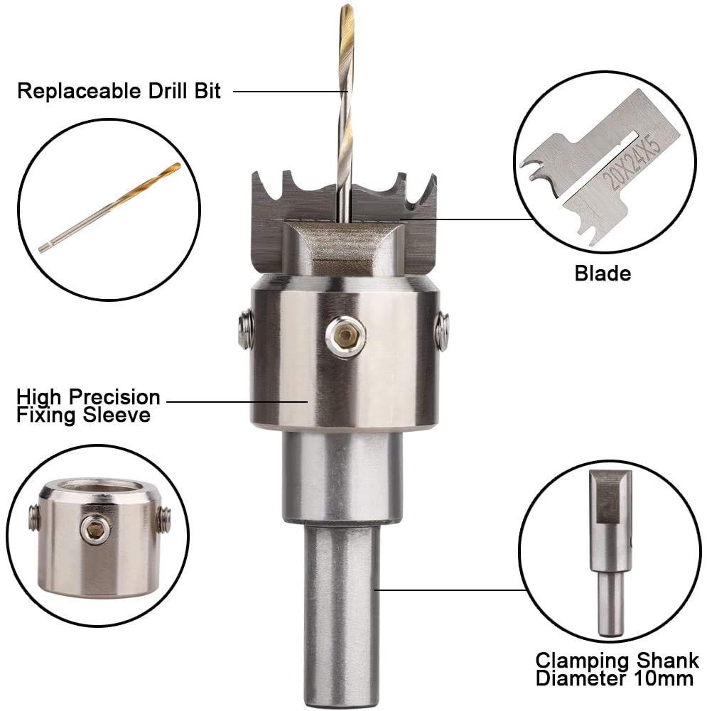 30 Pcs Ring Drill Bit Set - 16-21mm Wood Ring Maker Kit with 6 Blades, 20 Cores & Video Guide - Perfect for DIY Woodworking, Jewelry Making and Craft Projects