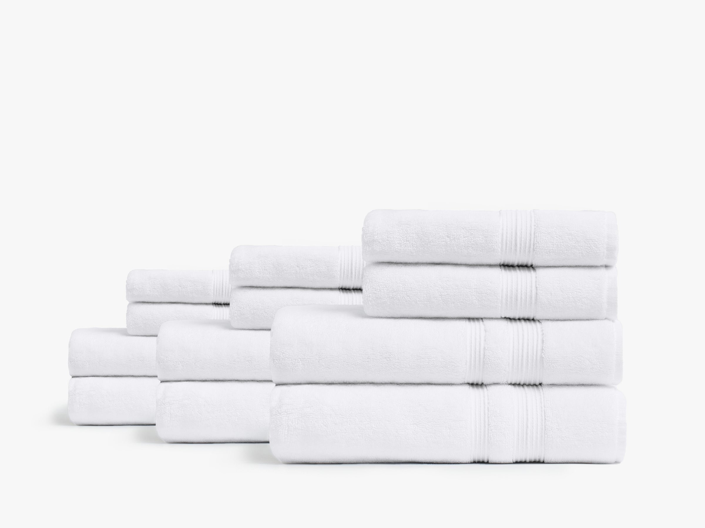 Premium 6+6 Classic Turkish Cotton Bath Towel Set - Ultra Soft & Absorbent, White - Perfect for Spa, Bathroom & Luxury Home Decor
