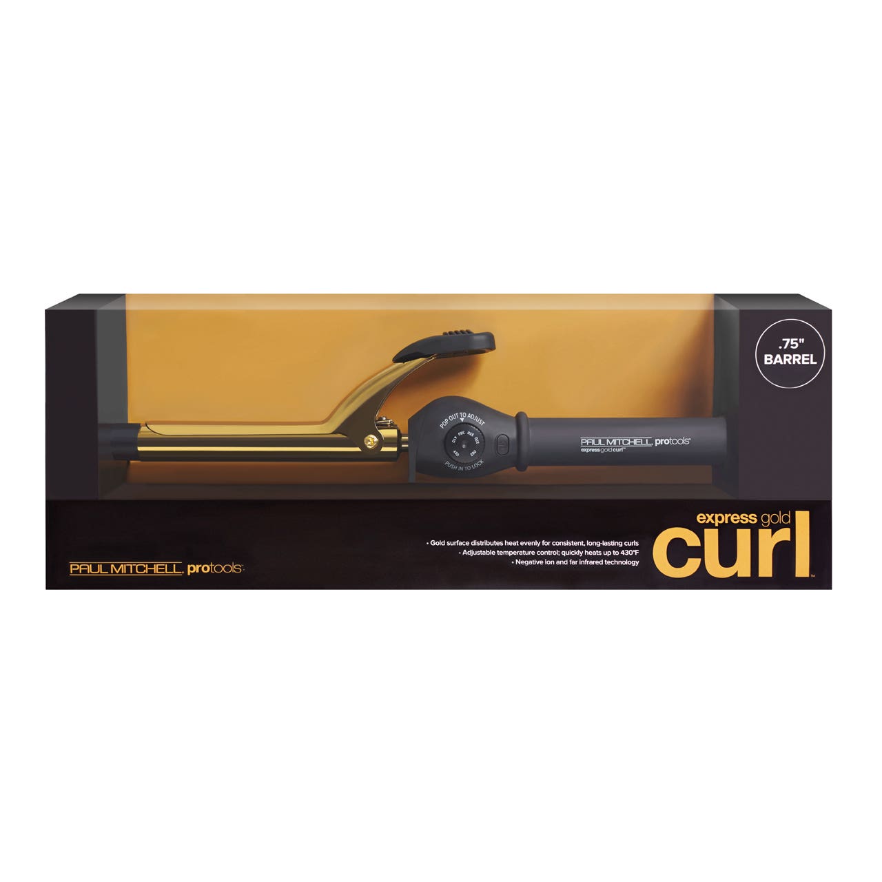 Express Gold Curl Titanium Spring Curling Iron - Professional Hair Curler for Long Lasting Waves & Curls, Perfect for Salon, Home Styling & Special Occasions