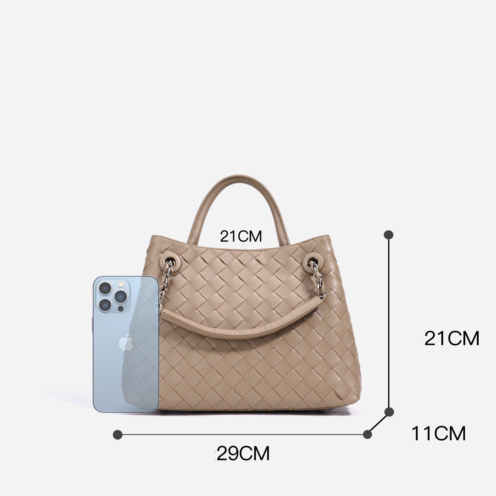 Stylish Woven Leather Crossbody Chain Bag for Women - Trendy Handbag Purse with Adjustable Strap - Perfect for Parties, Dating & Daily Use