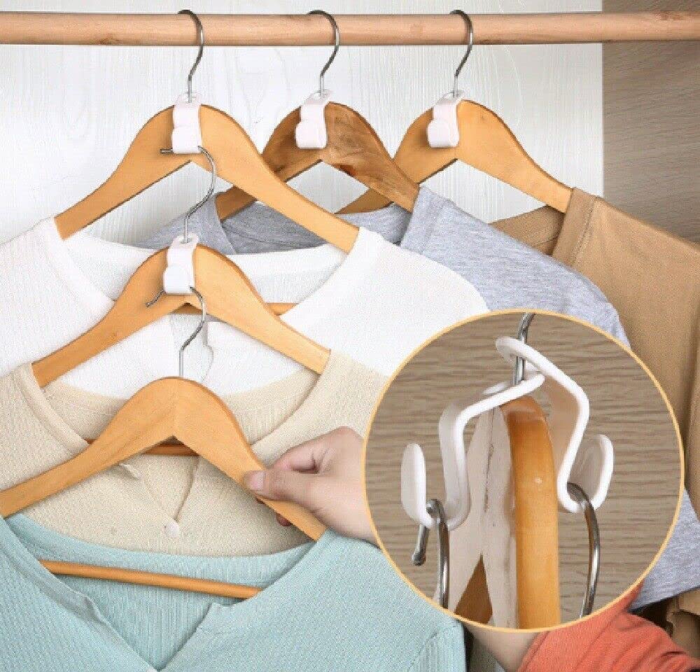 40-Pack Space Saving Closet Hanger Connector Hooks - Clothes Hanger Organizer Clips for Wardrobe Storage (Ideal for Small Closets, Dorm Rooms & Travel)