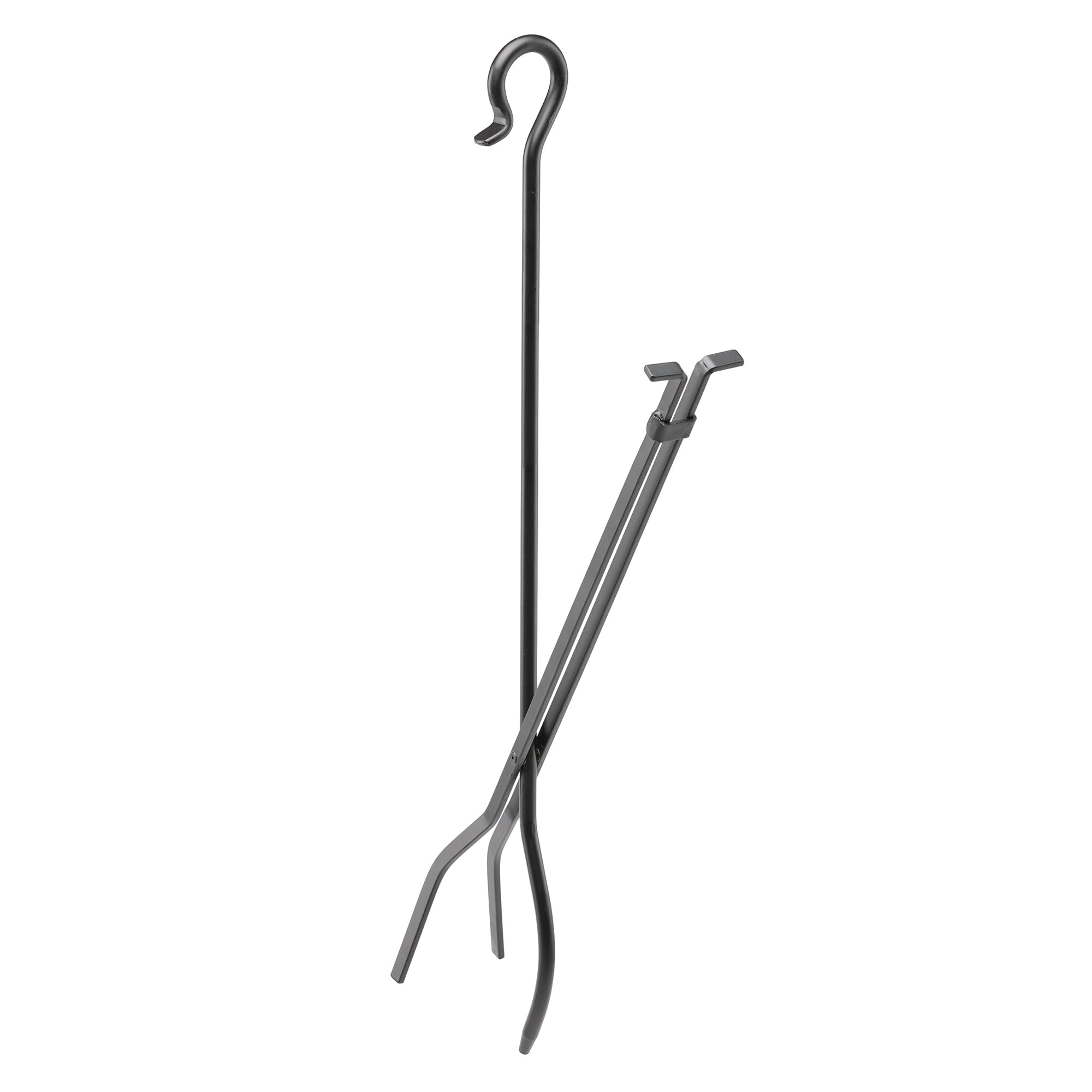 Uniflame 5-Piece Black Wrought Iron Fireplace Tools Set with Center Weave - Durable Fireplace Accessories for Indoor & Outdoor Fire Pits, Fireplaces, and Wood Stoves