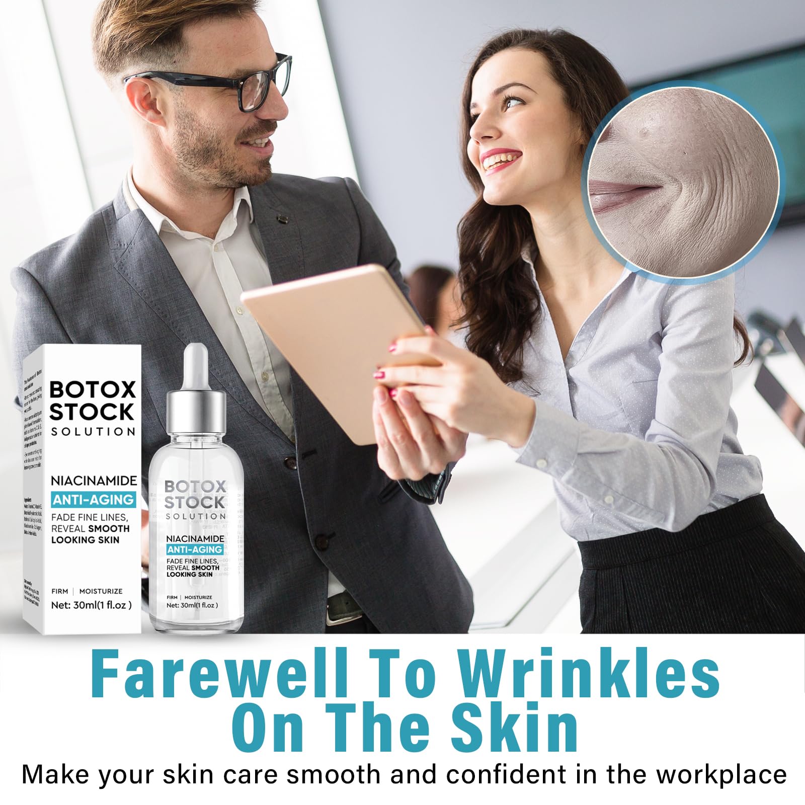 Botox Face Serum with Vitamin C & E - Anti Aging & Instant Face Lift Serum for Wrinkles, Fine Lines & Collagen Boost | Plumping Facial Treatment for Youthful Skin | Perfect for Daily Skincare Routine & Nighttime Rejuvenation