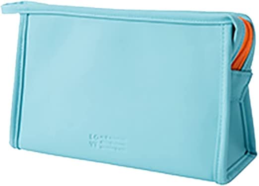 NH Fashion Hub (1Pcs) Waterproof PU Leather Cosmetic Bag - Travel Makeup Organizer with Zipper for Women & Girls, Multicolor Washable Purse Pouch - Perfect for Travel, Gym & Daily Beauty Essentials