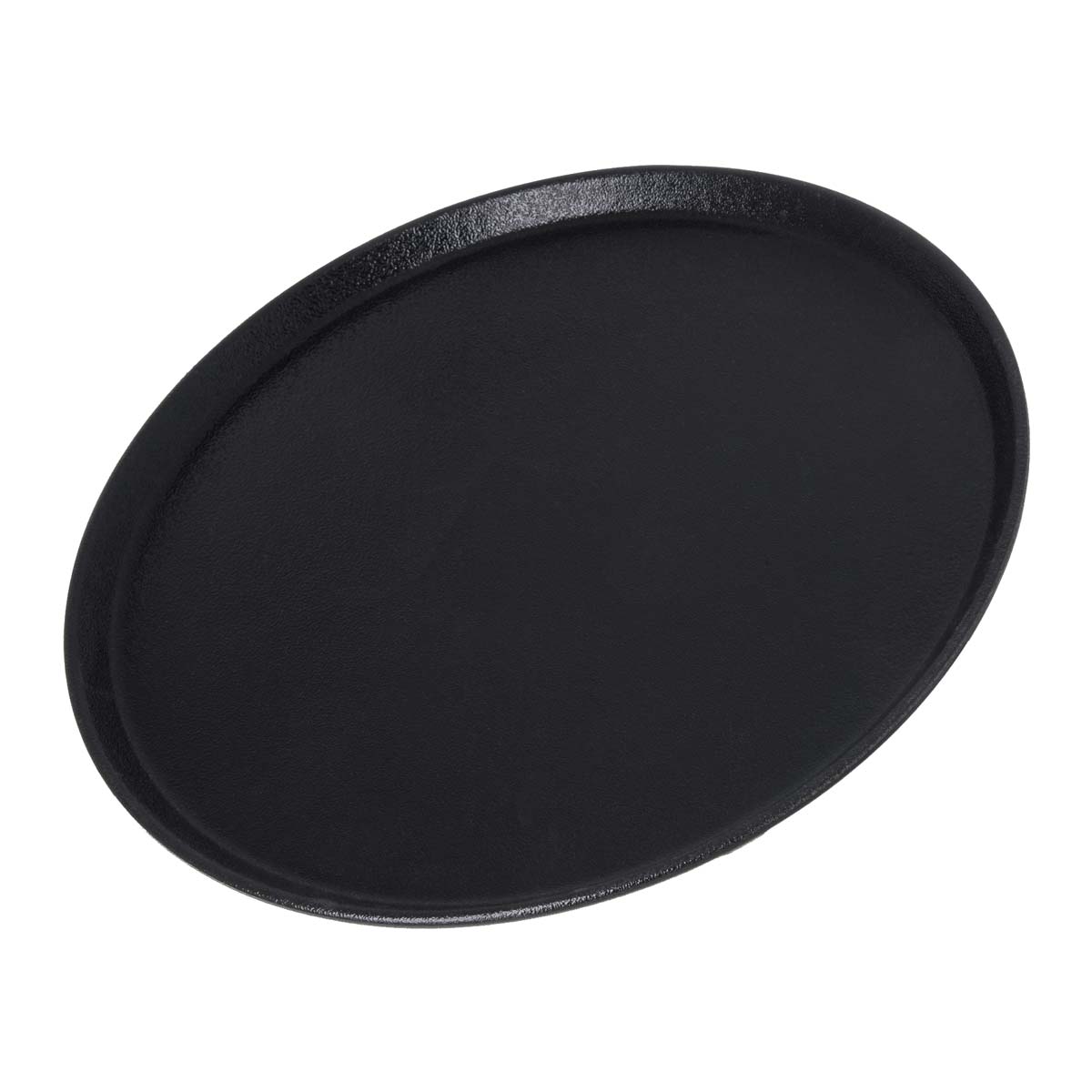 Carlisle 1600GR2TRI004 Griptite 2 Round Serving Tray - 16 Inch Non-Slip Black Plastic Tray for Restaurants, Catering, and Home Kitchen Use