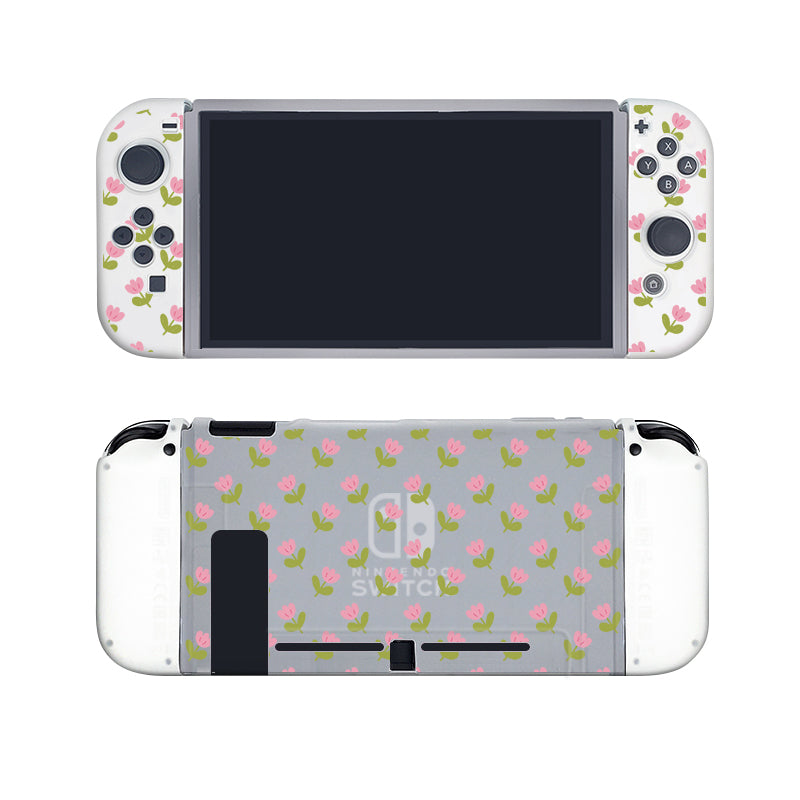 Pink Tulips Protective Case for Nintendo Switch - Slim Fit Cover for Nintendo Switch Console & Joy-Cons - Perfect for Gaming, Travel, and Home Use