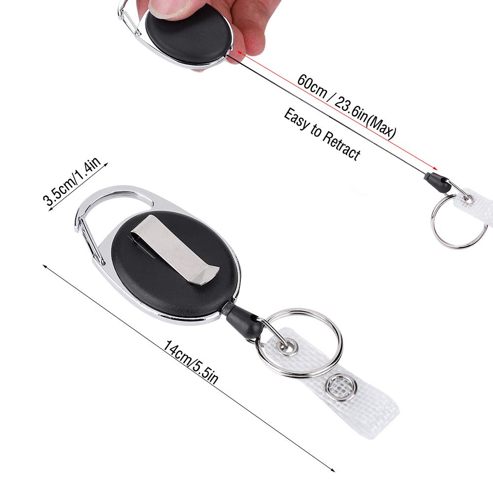 BNineteenteam Heavy-Duty Retractable Keychain with Nylon Cable & ID Badge Holder - Durable Key Organizer for Mountaineering, Hiking, Camping Gear & Outdoor Activities