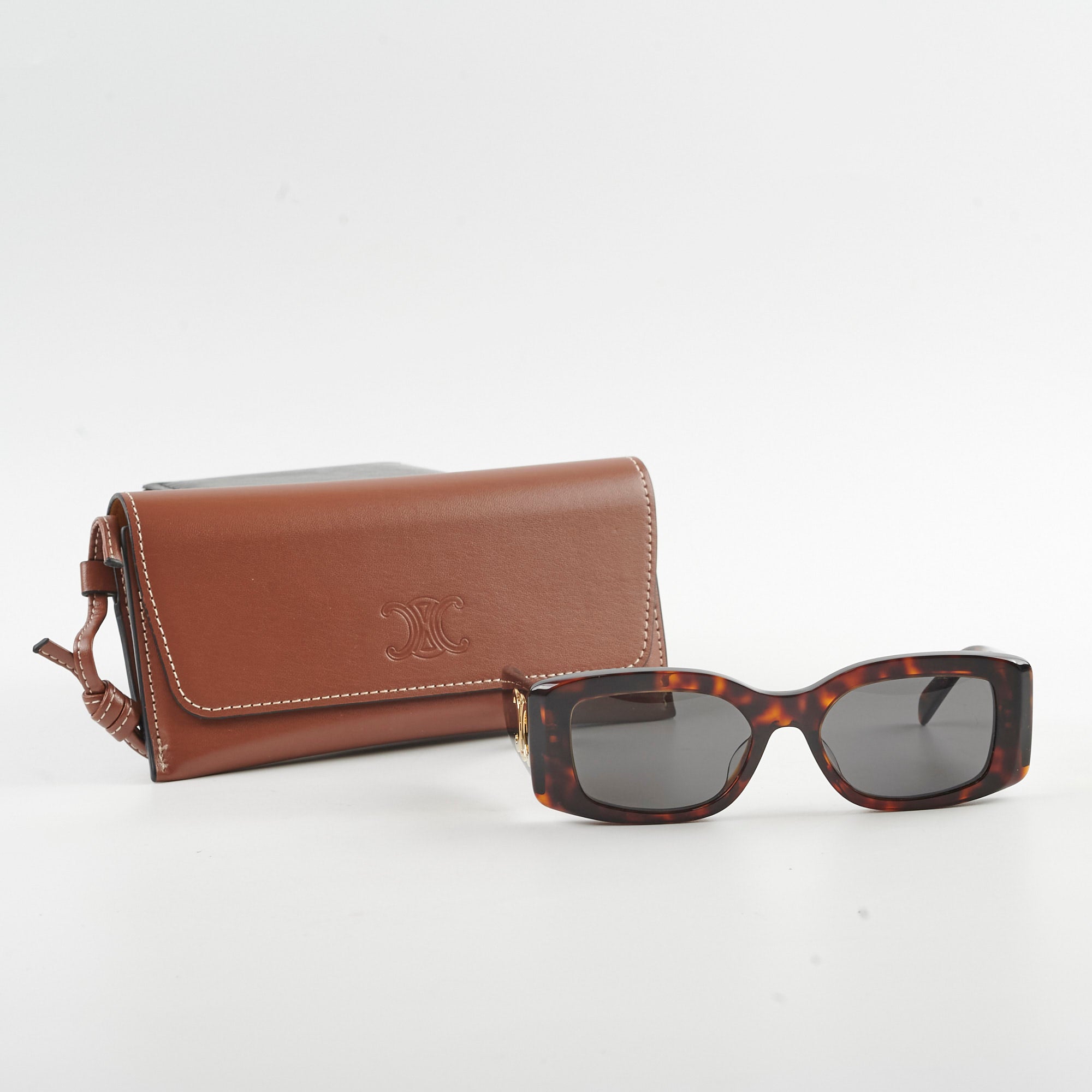 Celine Triomphe Sunglasses - Classic Acetate Frame UV Protection - Perfect for Summer Outfits & Beach Vacations