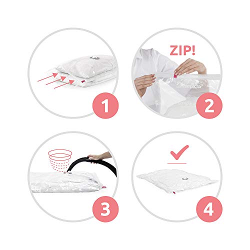 Space Saving Vacuum Storage Bags for Clothes & Bedding - Extra Flat Compactor Bags in Various Sizes - Perfect for Travel, Seasonal Storage & Small Space Organization