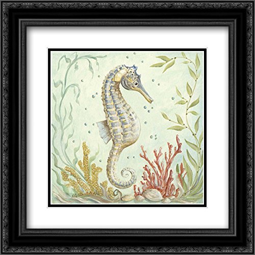McRostie Kate Seahorse II 15x15 Black Ornate Framed Double Matted Museum Art Print - Perfect for Living Room, Bedroom & Office Wall Decor