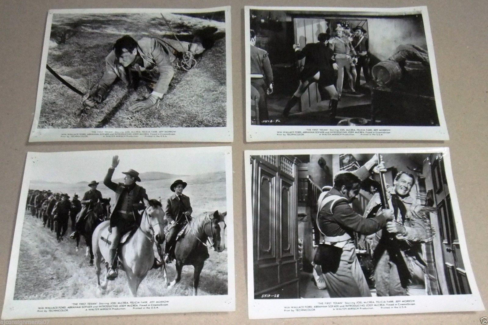 Vintage 50s Movie Stills - Set of 12 The First Texan (Wallace Ford) 10x8 Original Photos - Perfect for Film Collectors & Home Theater Decor