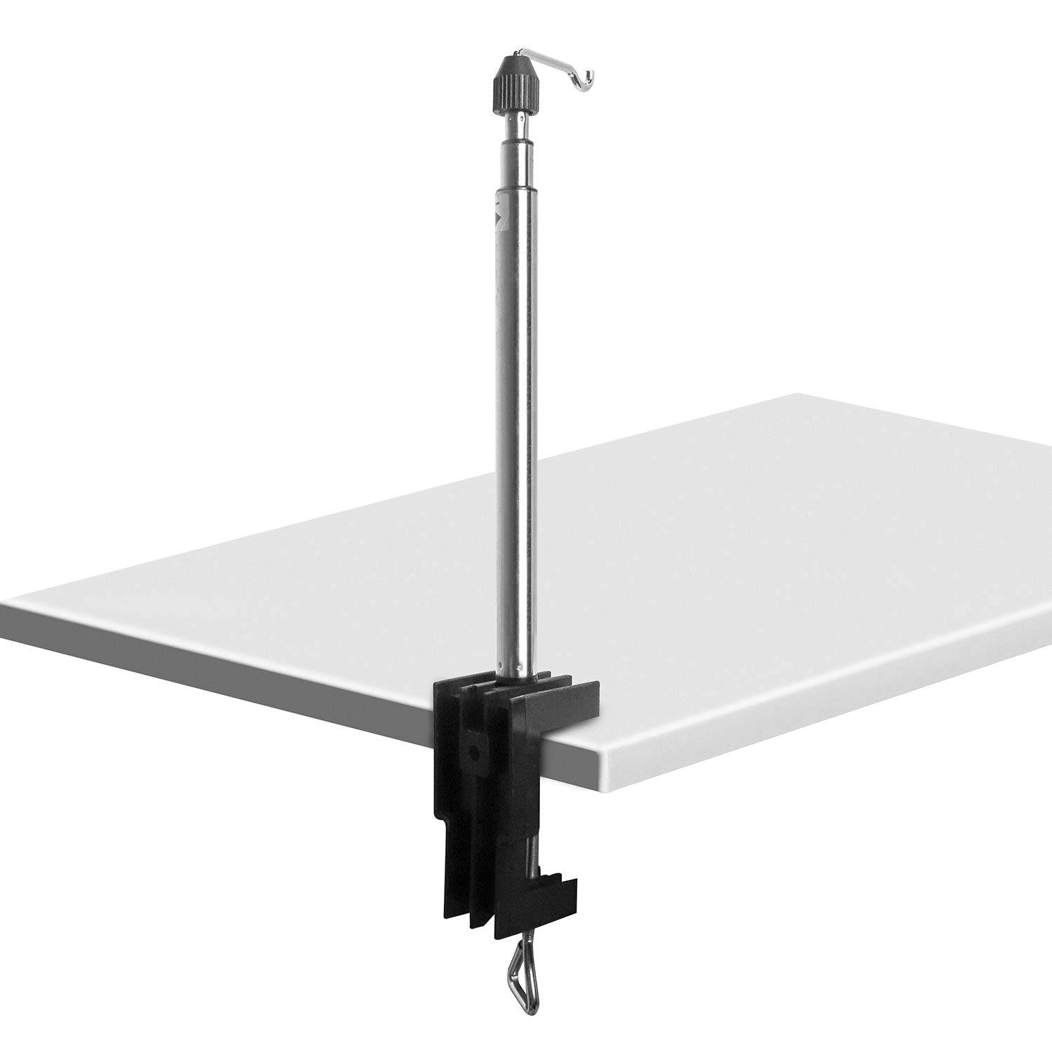 QWORK Rotary Tool Stand with Table Clamp - Telescopic Hanging Holder for Grinders & Flex Shaft Tools - Durable for Household, Industrial & Outdoor Use - Perfect for DIY Projects, Metalworking & Woodworking