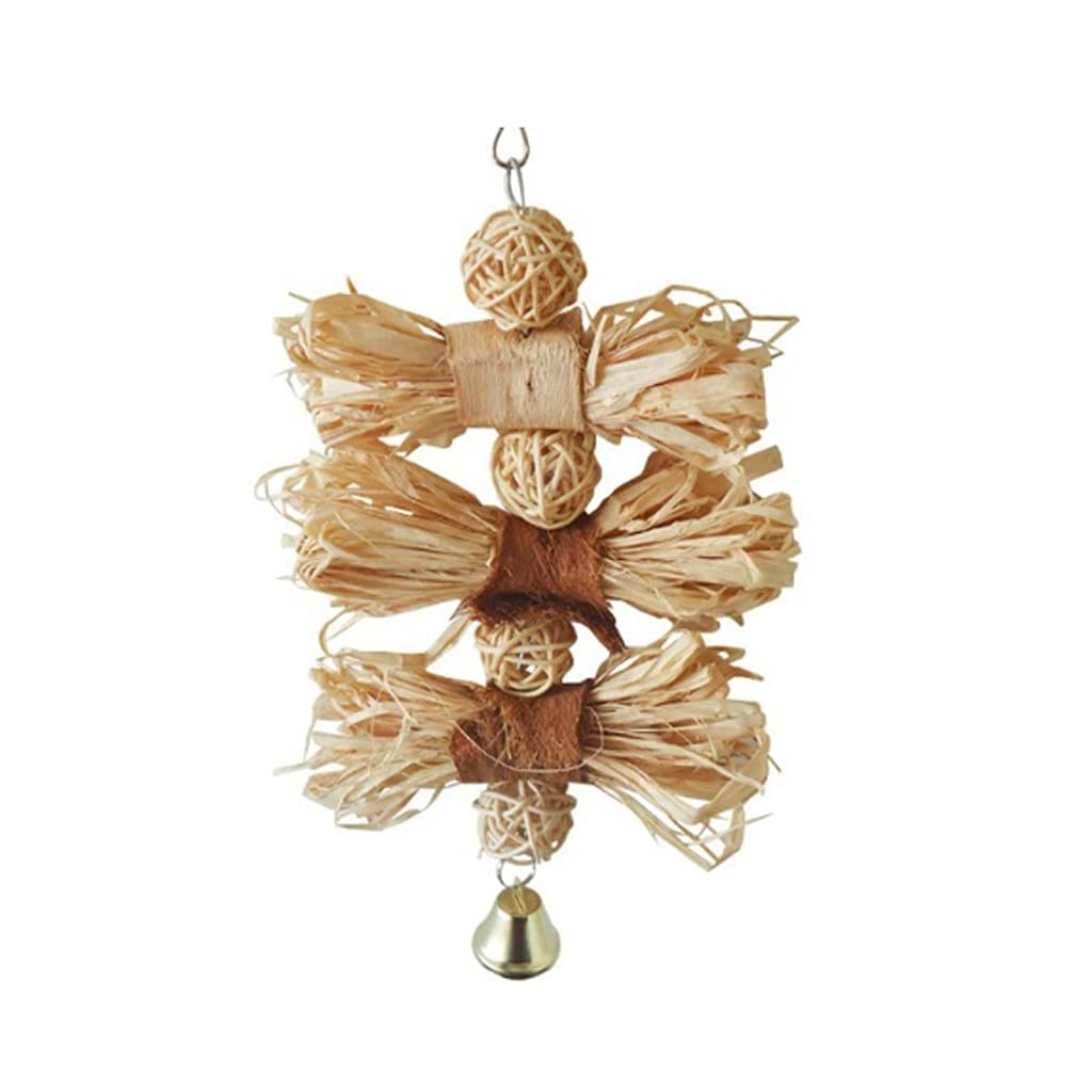 Natural Wooden Chew Toys for Pet Birds - Parrot, Macaw, African Grey, Budgie, Cockatiel - Safe Biting & Swing Cage Accessories for Mental Stimulation & Beak Trimming | Perfect for Playtime & Stress Relief