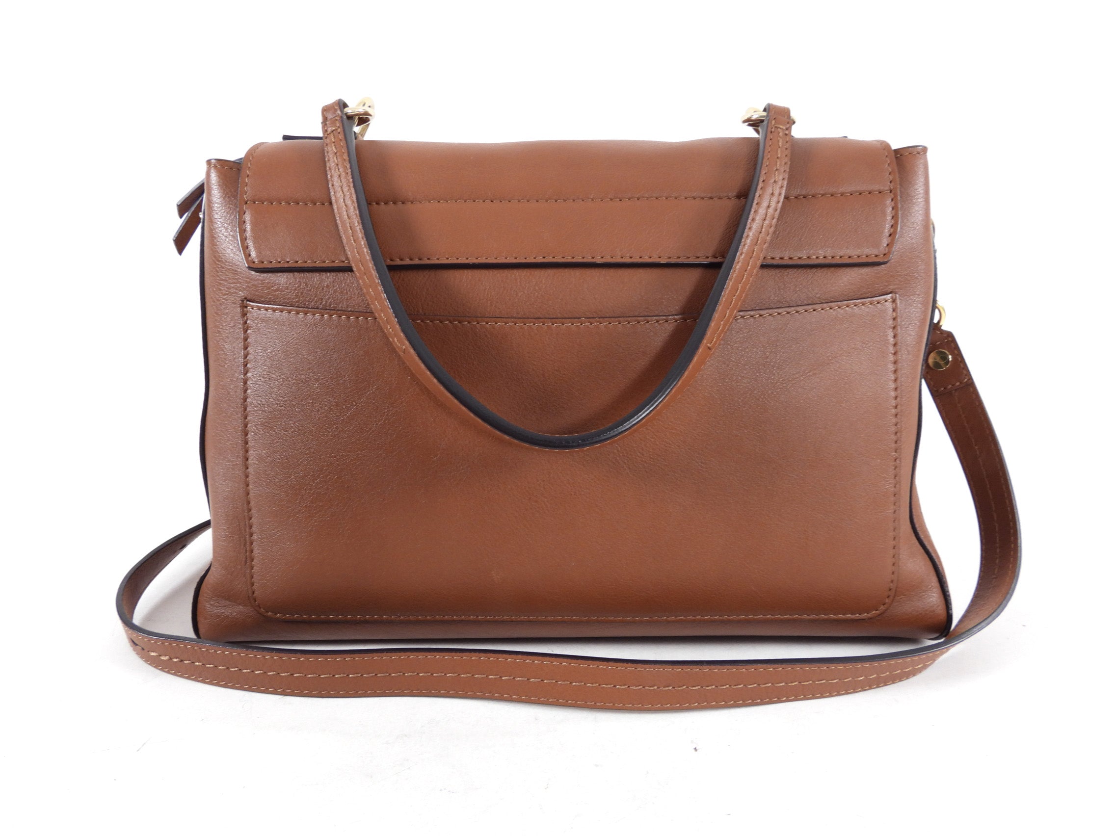 Chloe Faye Day Medium Double Carry Bag in Tan Leather - Premium Genuine Leather Shoulder Bag for Women - Perfect for Work, Travel & Everyday Use