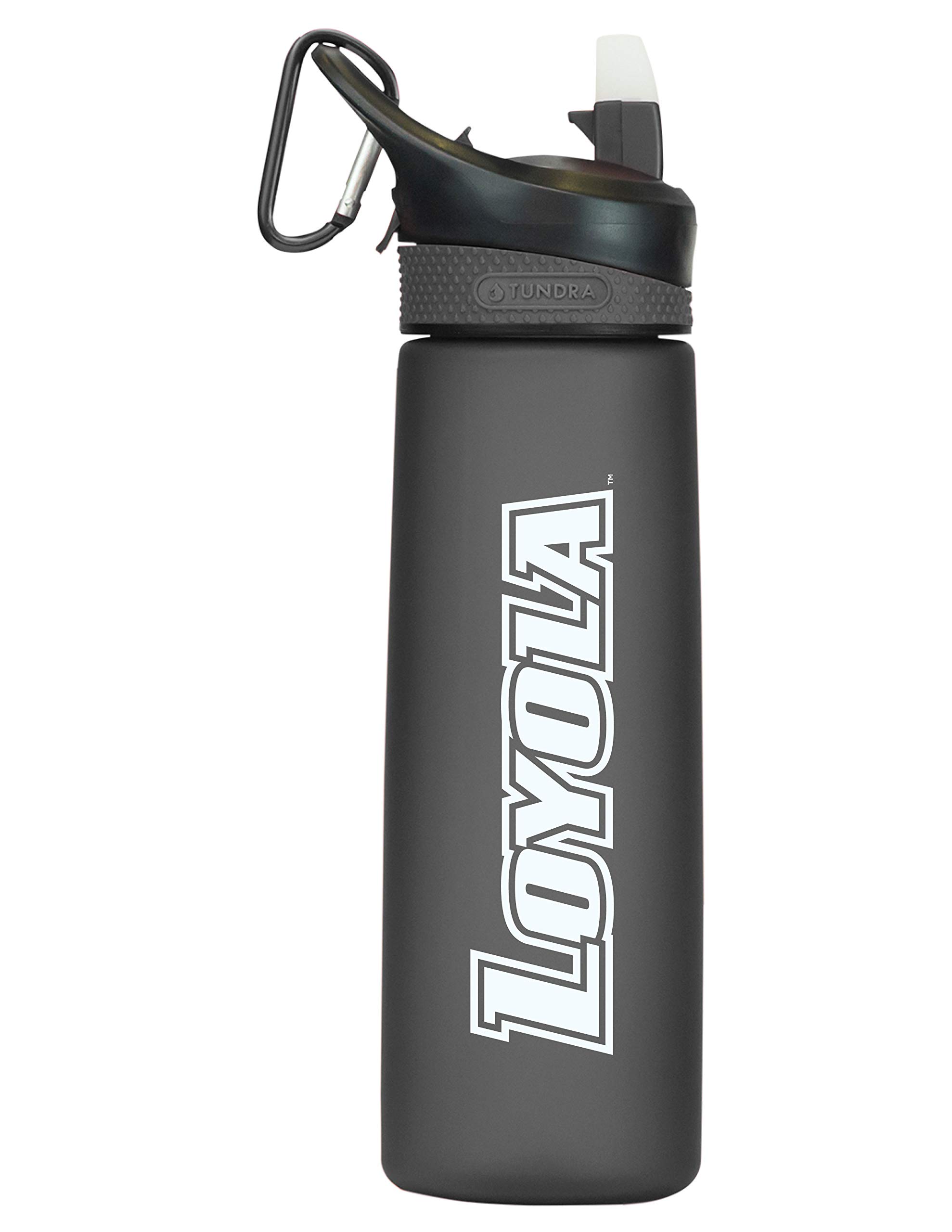 Loyola Maryland Tritan Plastic Frosted Sport Water Bottle - 24oz BPA-Free Leak Proof Water Bottle for Gym, Hiking & Outdoor Activities - Black (Design-1)