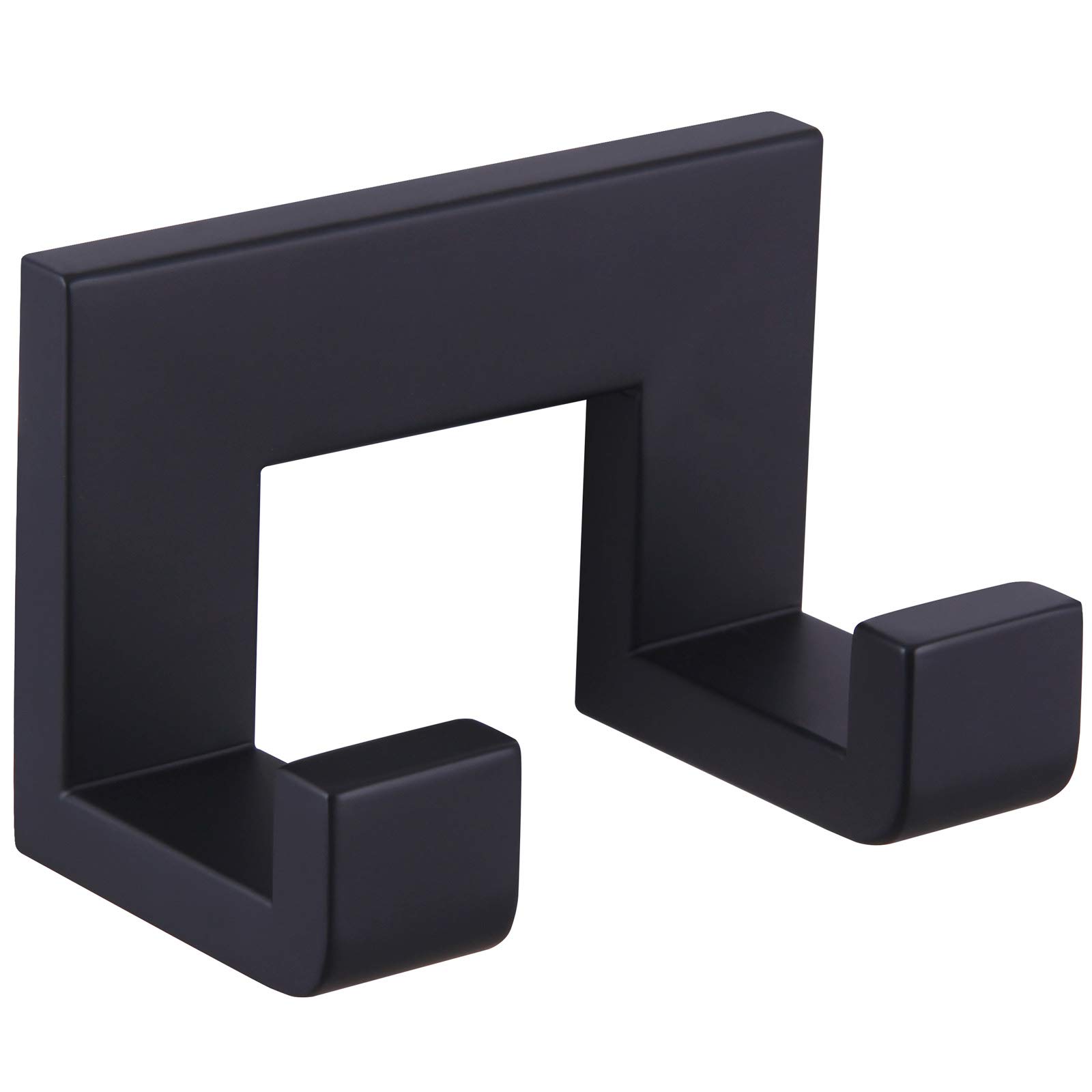 APLusee Matte Black Dual Coat Hook - Stainless Steel for Bathroom & Kitchen Storage