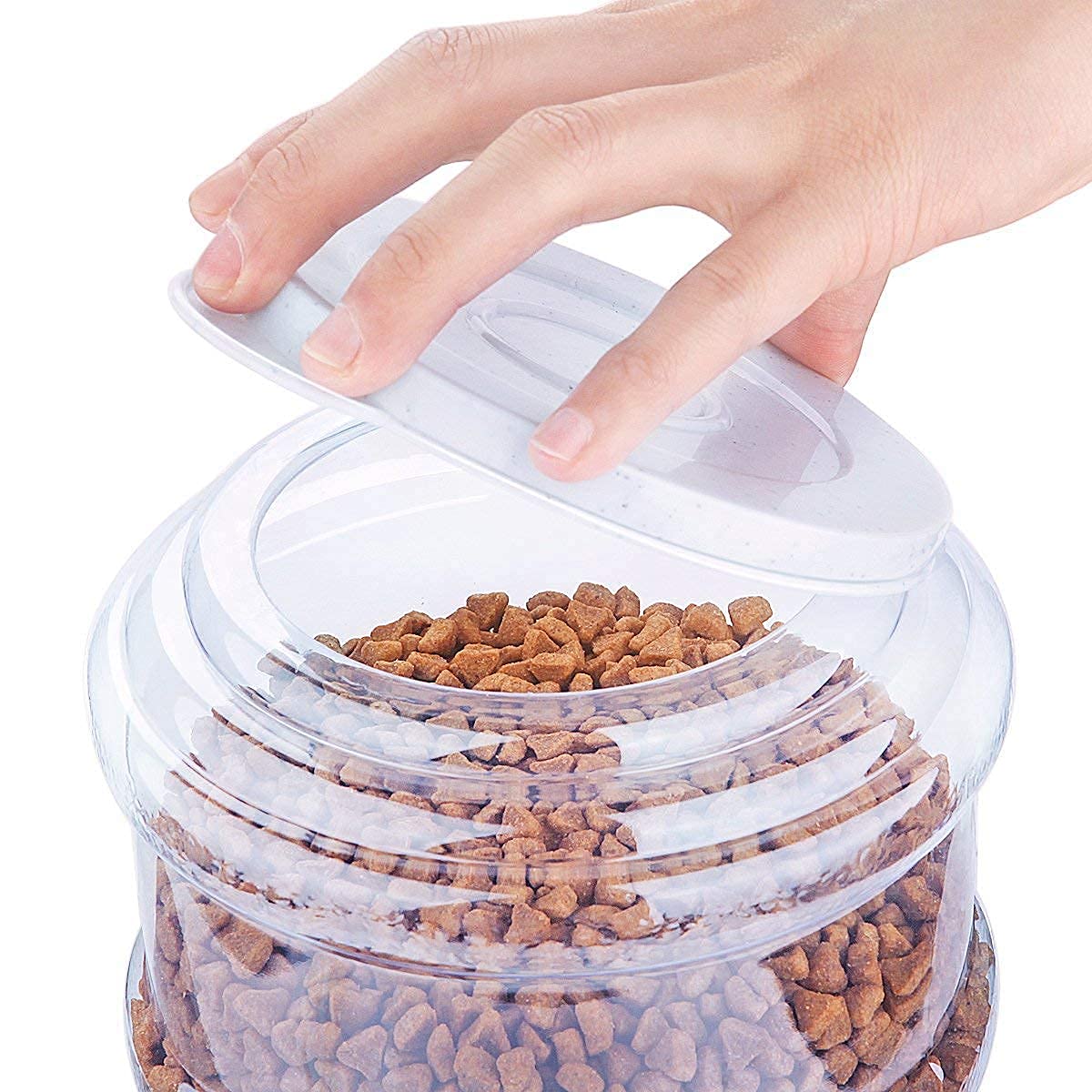 Automatic Pet Food Dispenser with Gravity Feeder - Dry Food Storage Container & Bowl Stand for Dogs & Cats - Perfect for Home, Travel, and Busy Pet Owners