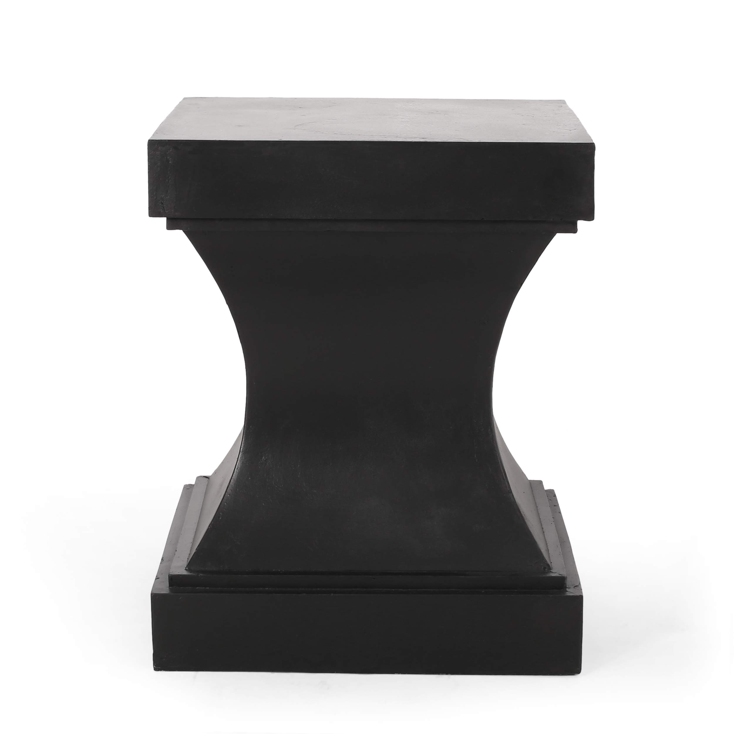 Christopher Knight Home Barbara Indoor Modern Lightweight Concrete Side Table - Matte Black End Table for Living Room, Bedroom & Office Decor
