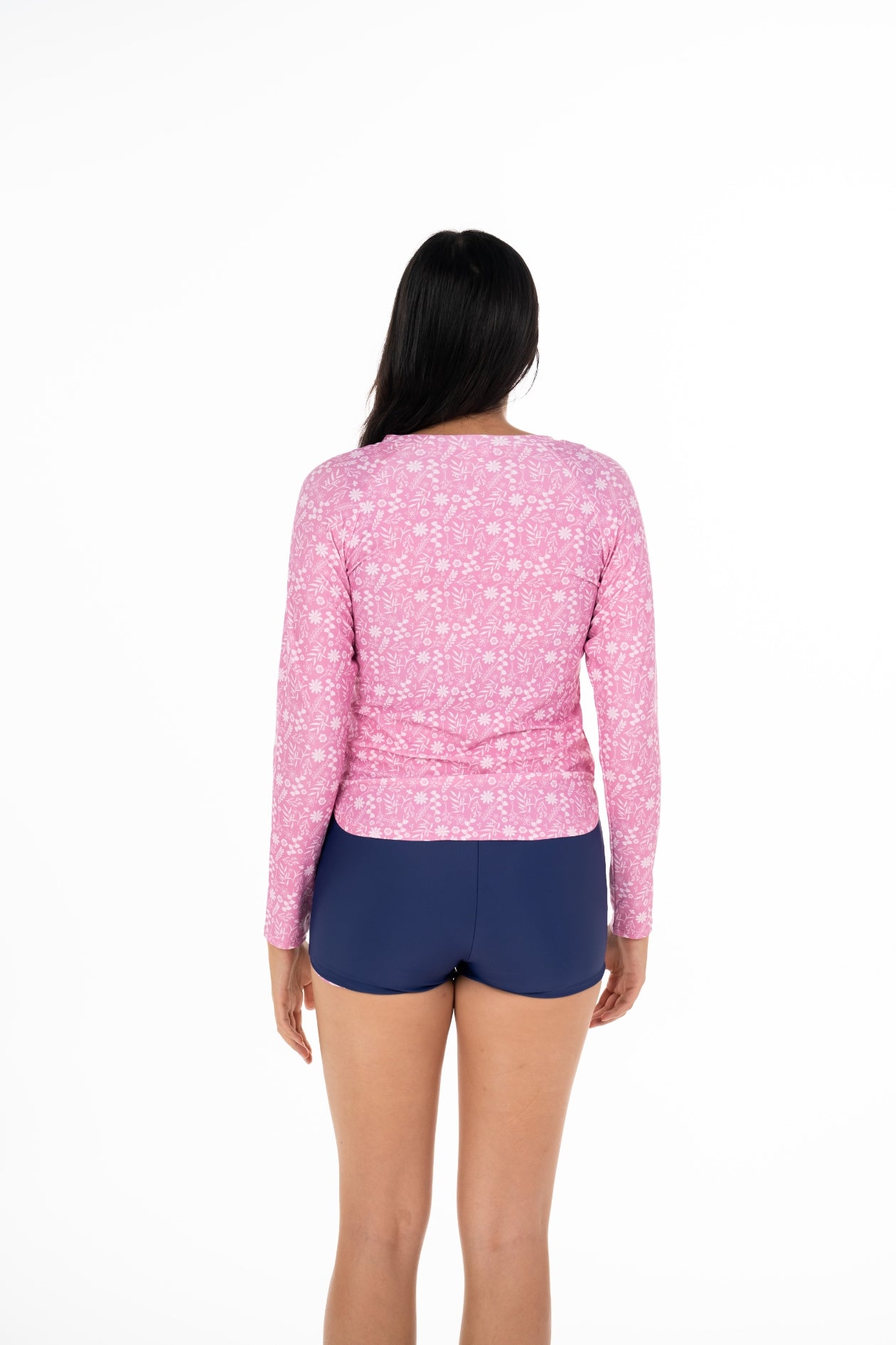 Hana Loose Fit Long Sleeve Rash Guard - Floral Print UPF 50+ Sun Protection Swim Shirt for Women | Beach, Surfing, Yoga & Outdoor Activities