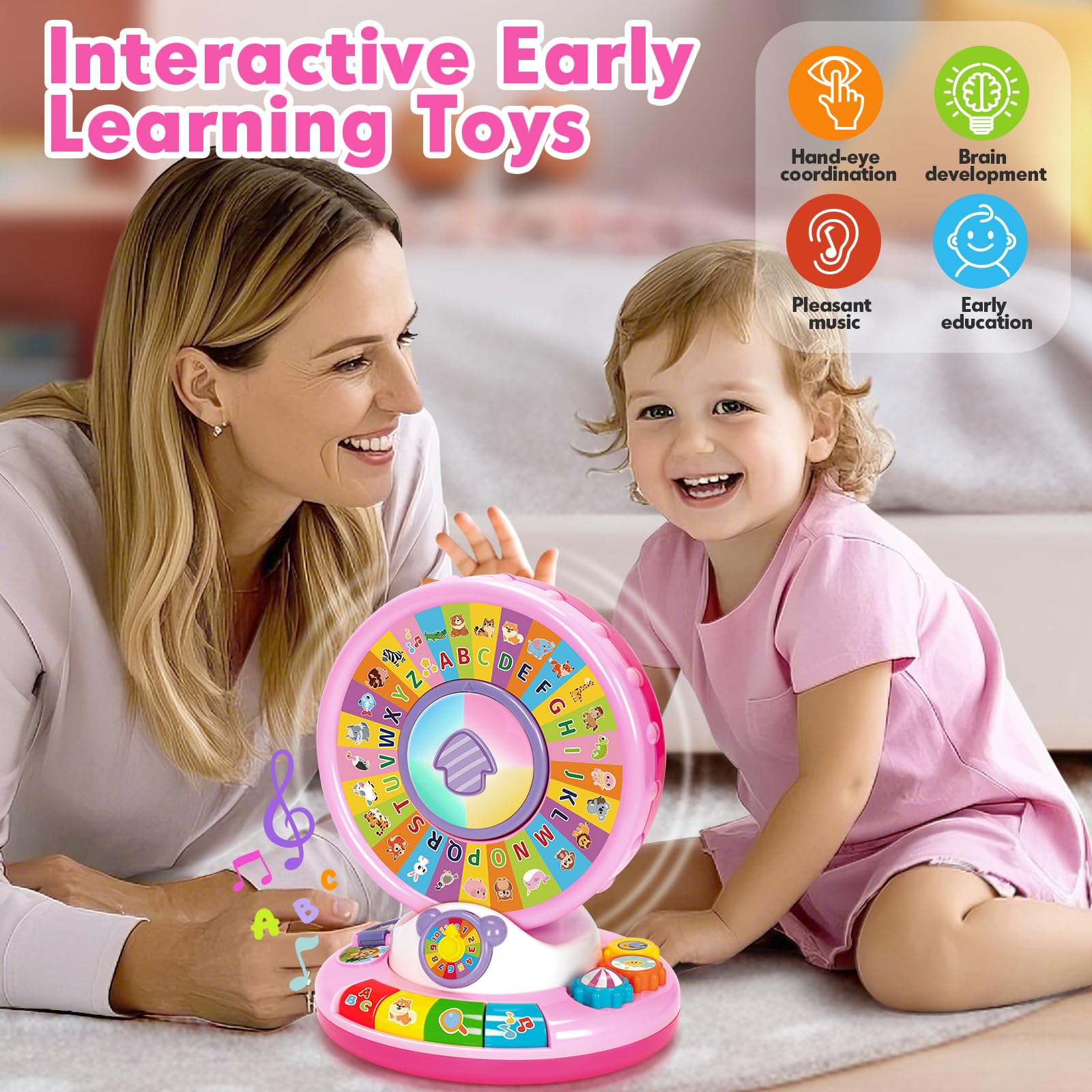 Musical Alphabet Zoo Toy for Toddlers 1-3 Years - Educational Gift for Boys & Girls - Perfect for Christmas & Birthdays
