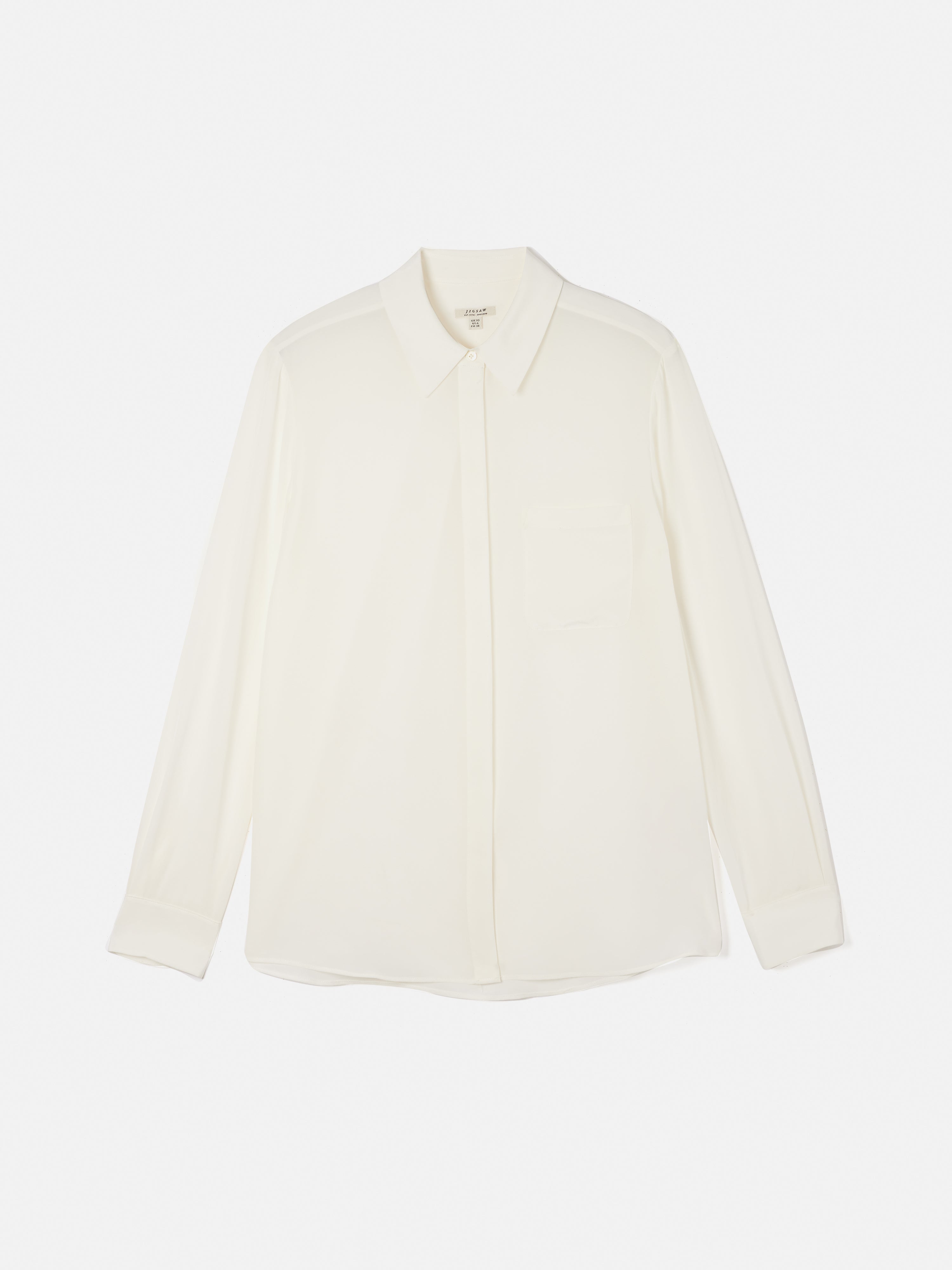 Luxury Silk Long Sleeve Shirt for Women - Ivory Blouse | Elegant Office Wear & Evening Outfits